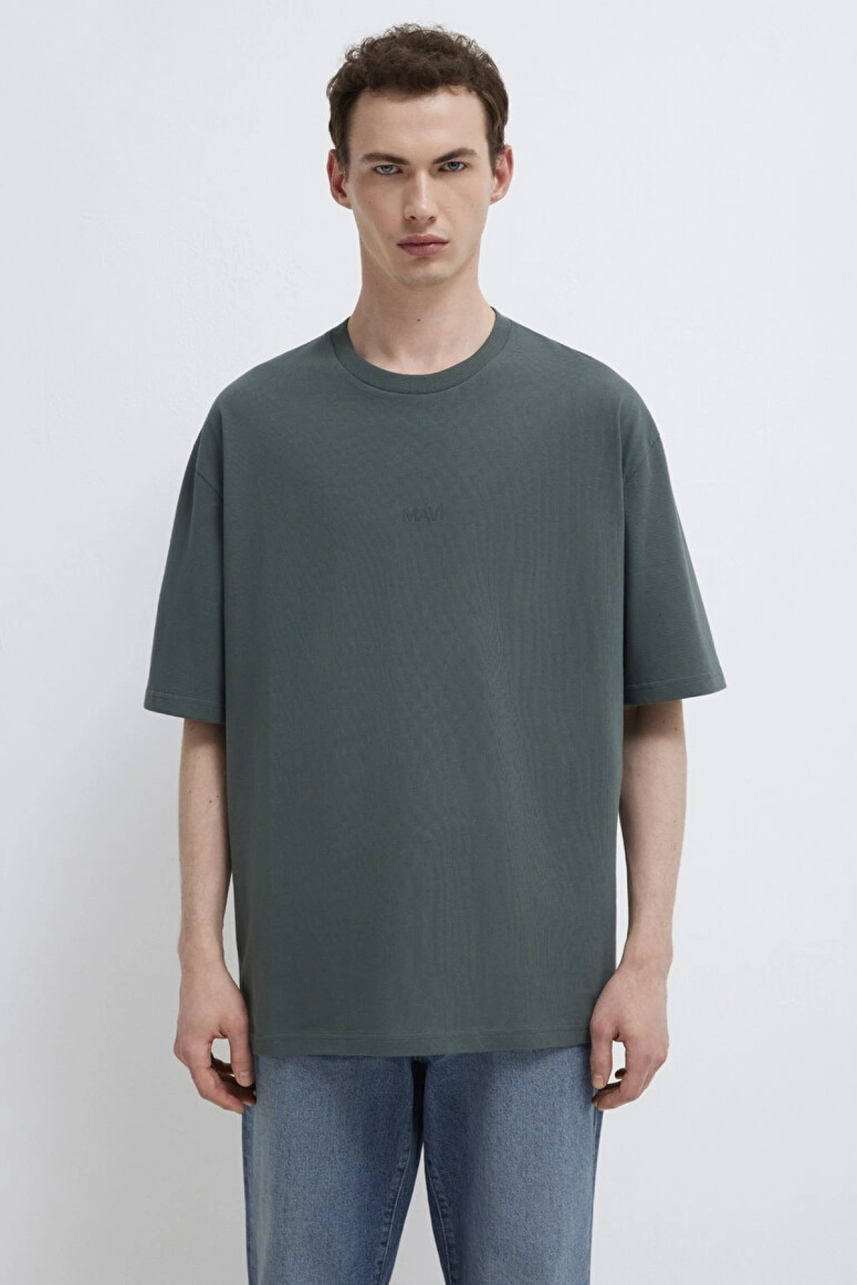 Mavi Logo Yeşil Basic Tişört