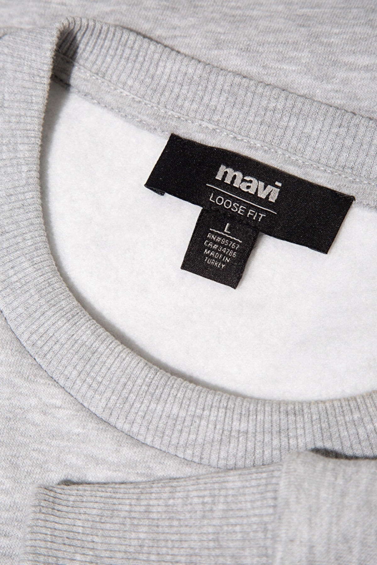 Mavi Logo Baskılı Gri Sweatshirt