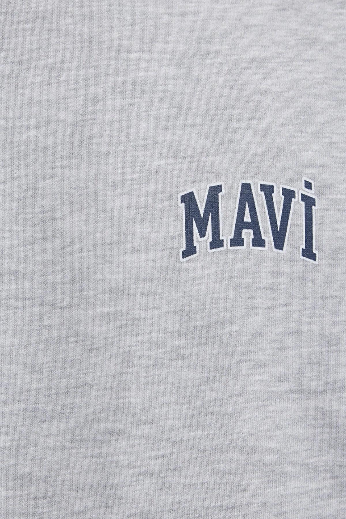 Mavi Logo Baskılı Gri Sweatshirt