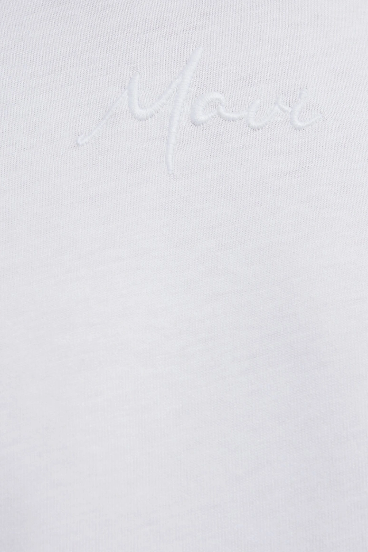 Mavi Nakışlı Beyaz Tişört