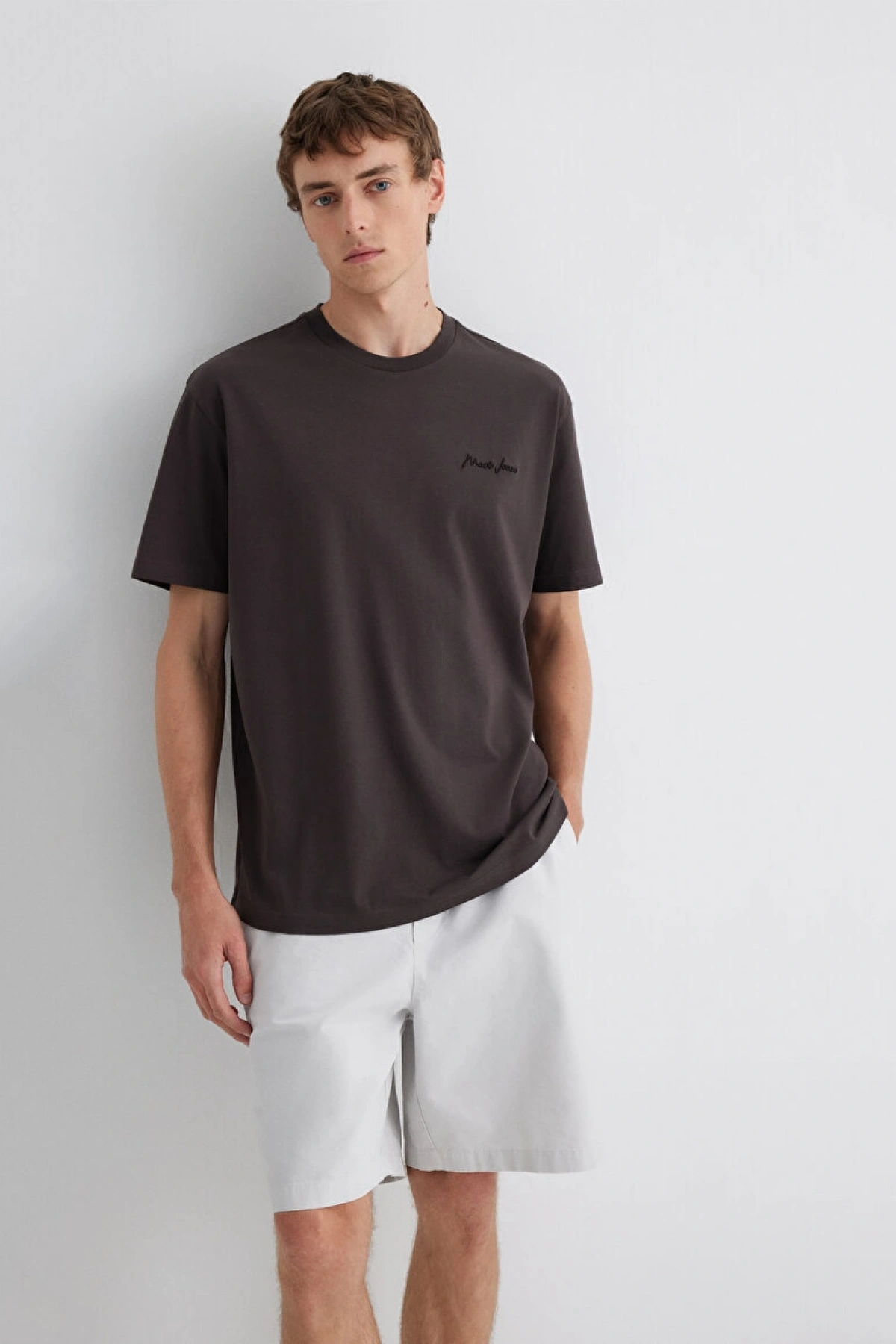 Mavi Jeans Nakışlı Kahverengi Basic Tişört