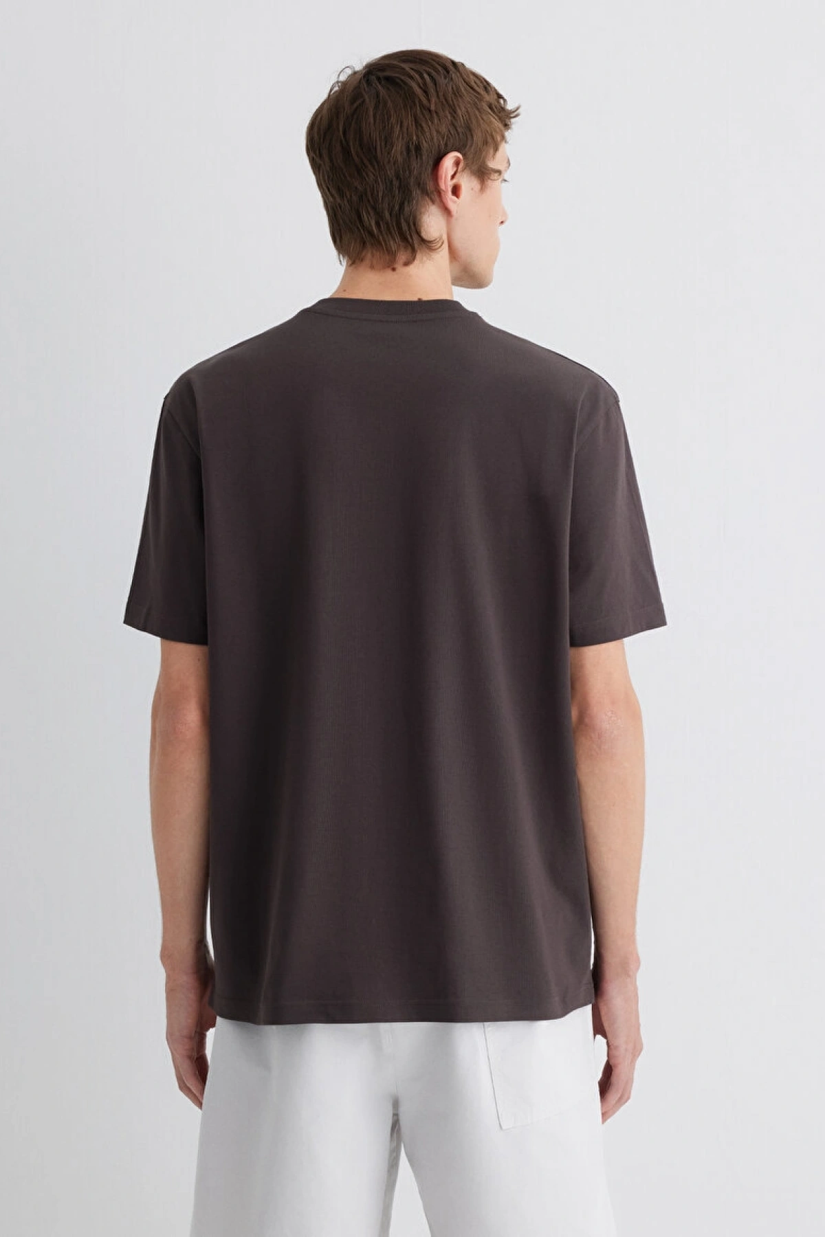 Mavi Jeans Nakışlı Kahverengi Basic Tişört