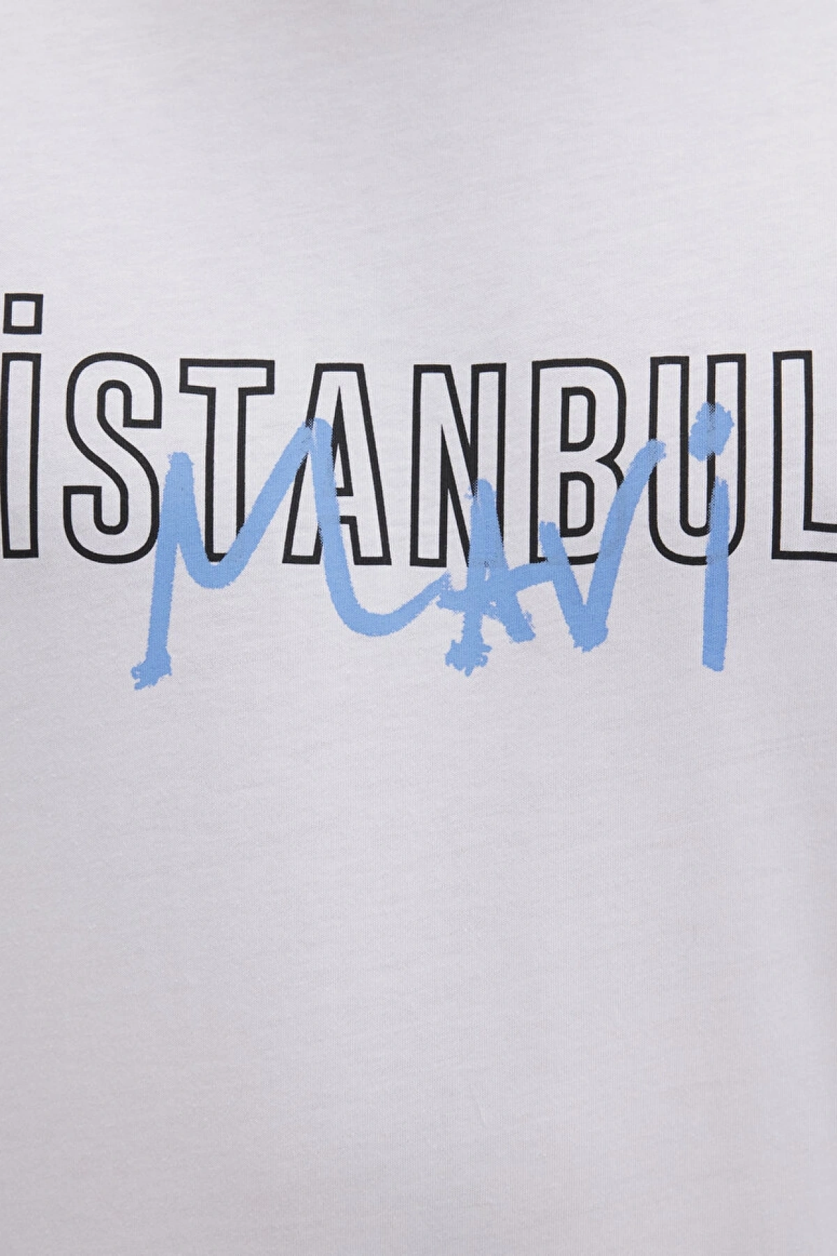 İstanbul Baskılı Beyaz Tişört