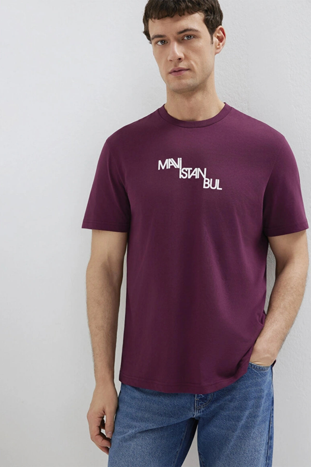 istanbul Baskılı Mor Tişört