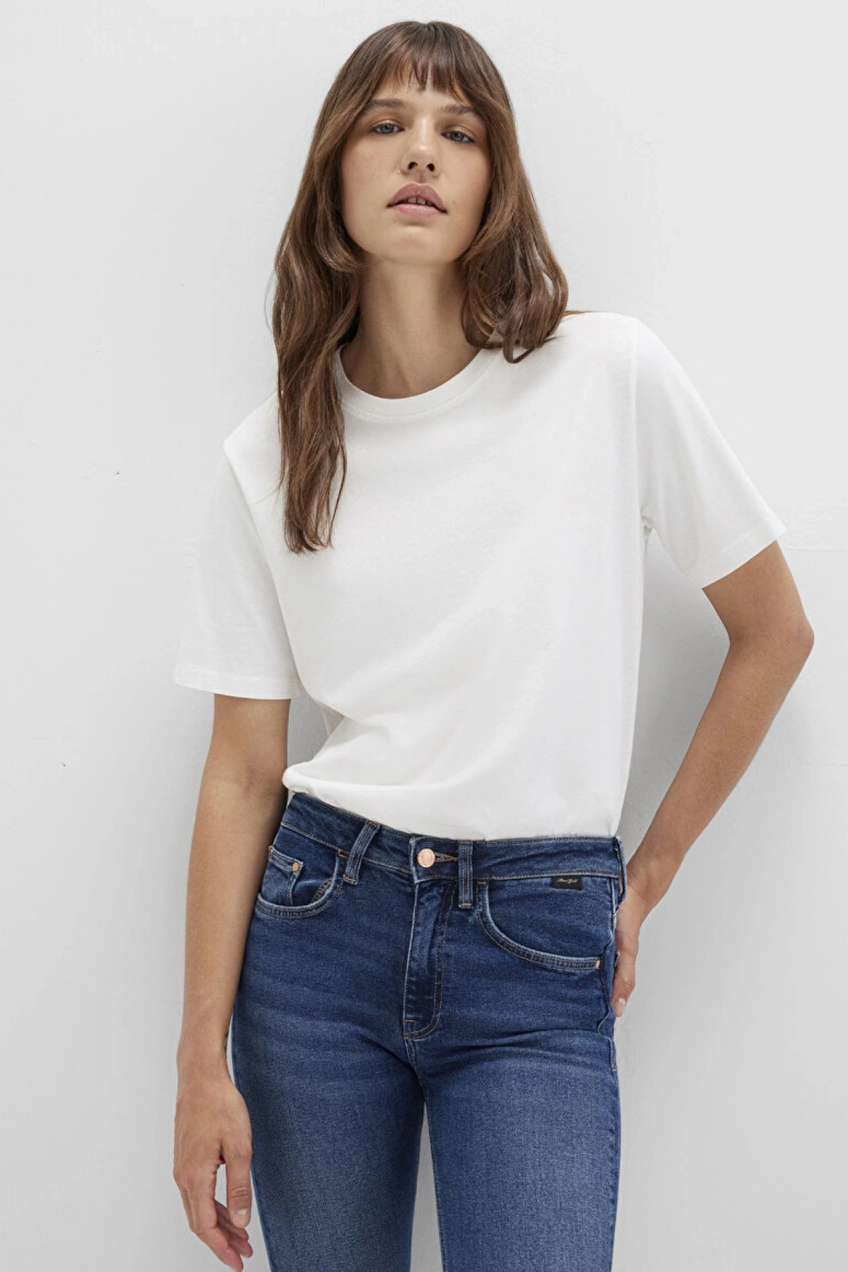 KISA KOLLU BASIC TİŞÖRT Kırık Beyaz, L