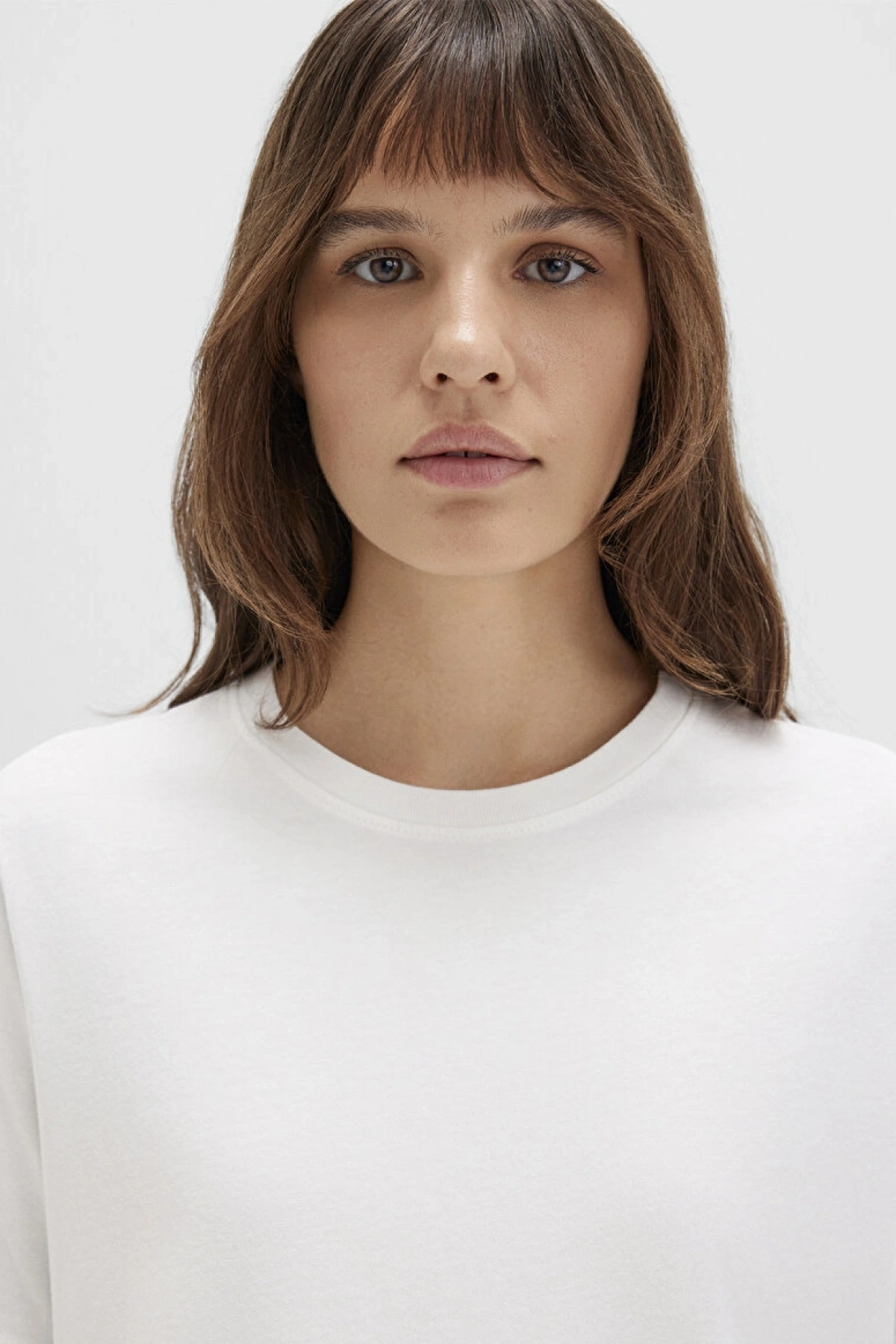 KISA KOLLU BASIC TİŞÖRT Kırık Beyaz, L