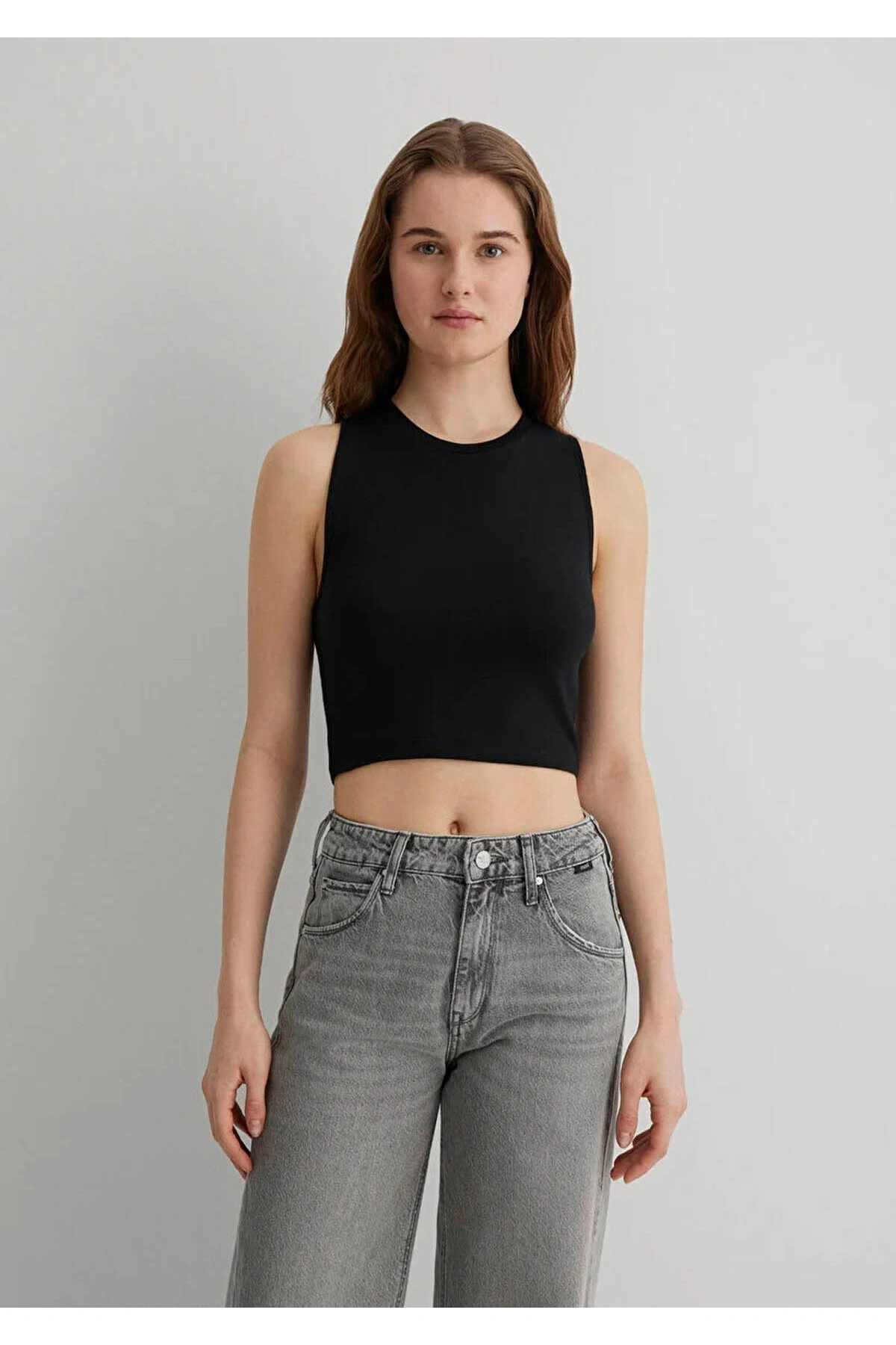 Mavi Kadın Kolsuz Siyah Basic Atlet