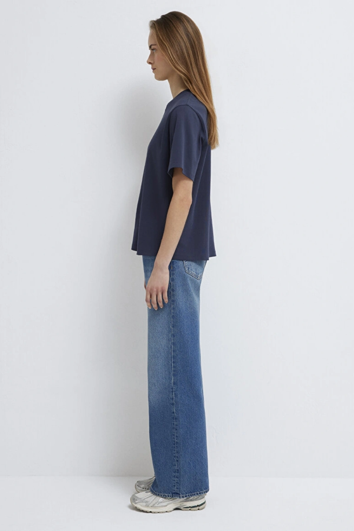 Mavi Logo Baskılı İnterlok Lacivert Tişört