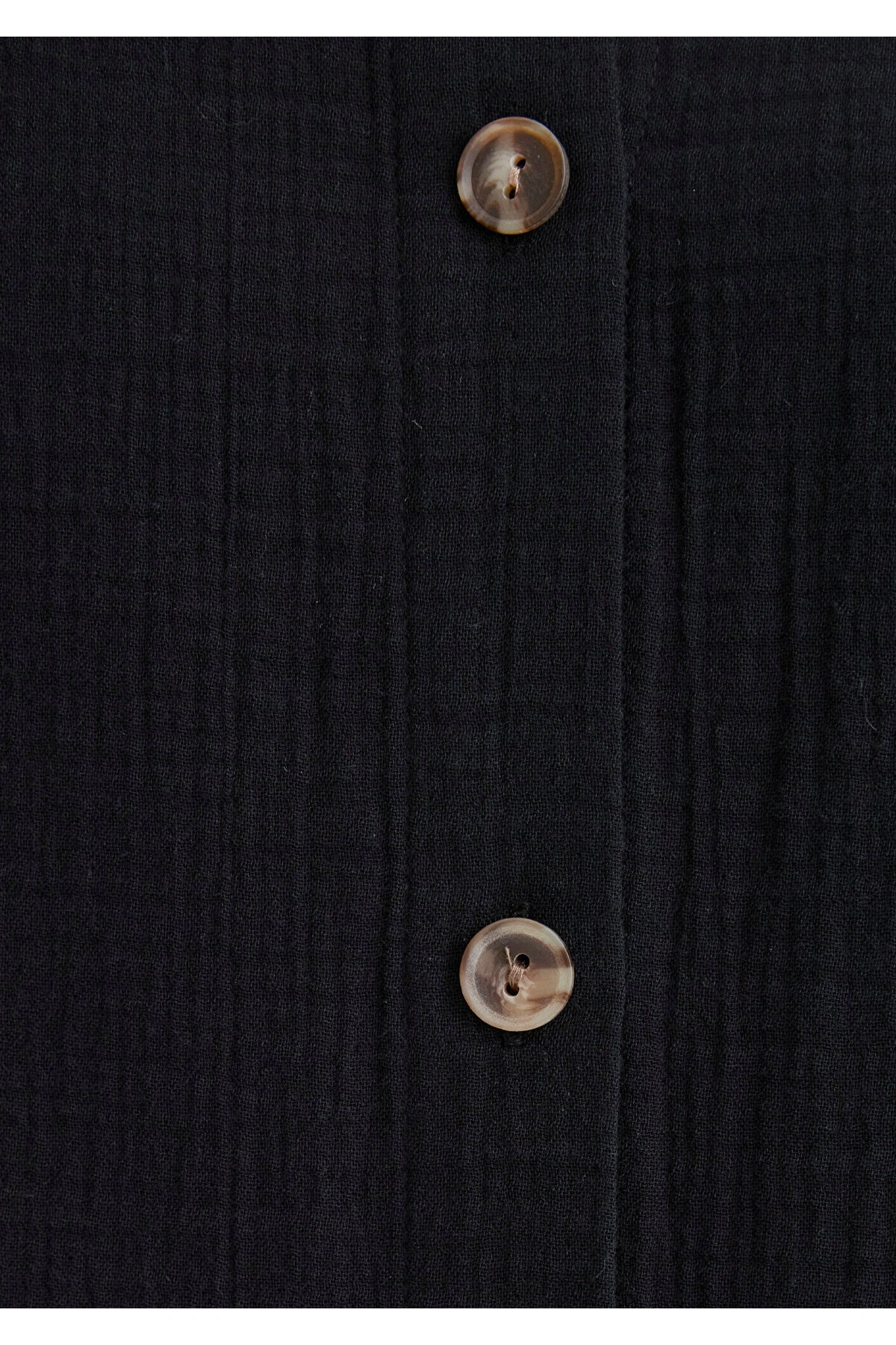 Mavi Dokulu Siyah Gömlek Loose Fit / Bol Rahat Kesim