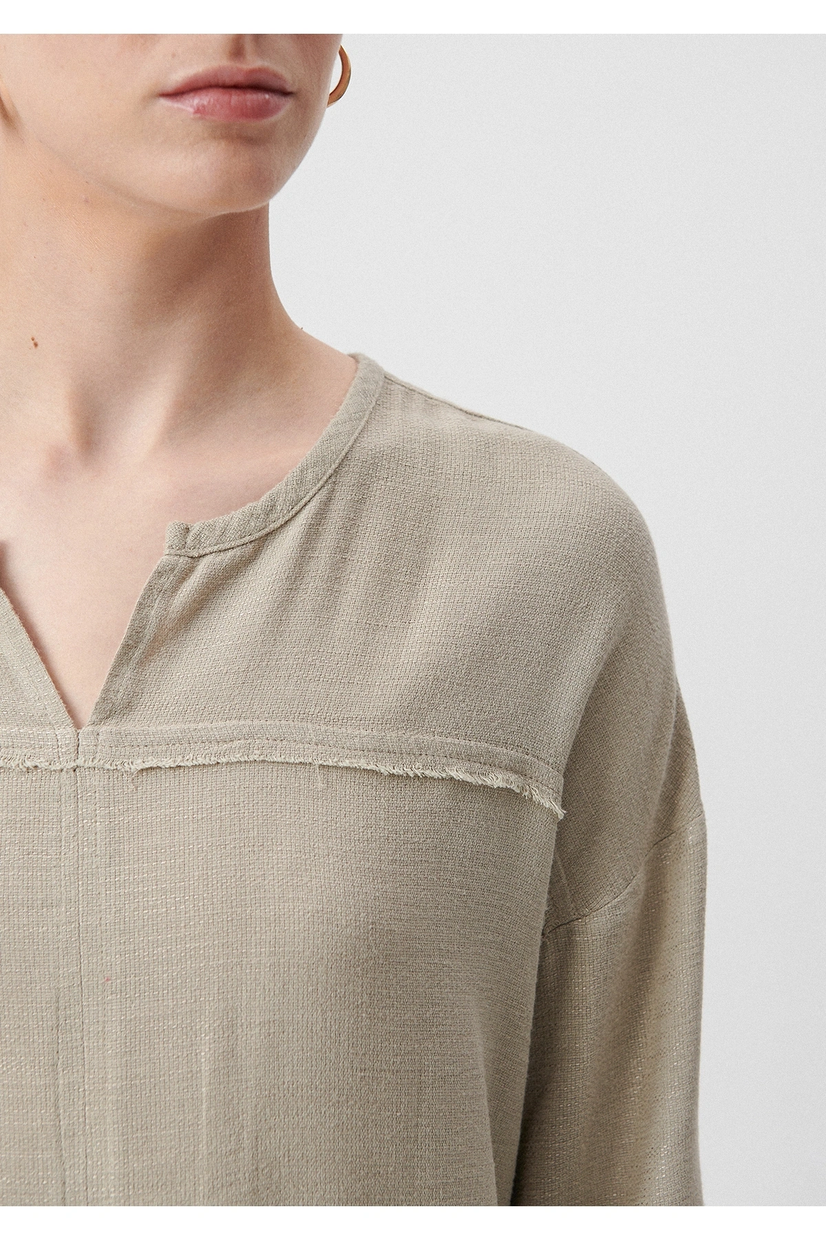 Mavi Kadın Uzun Kollu Haki Bluz