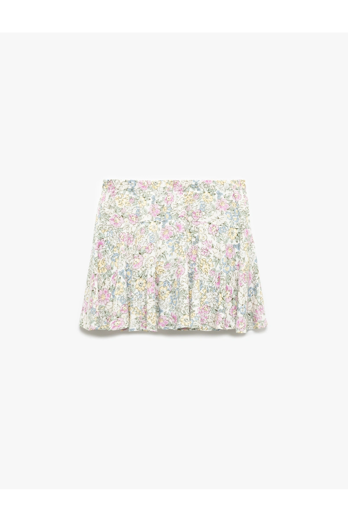 Koton Çiçekli Viskon Volanlı Mini Şort Etek