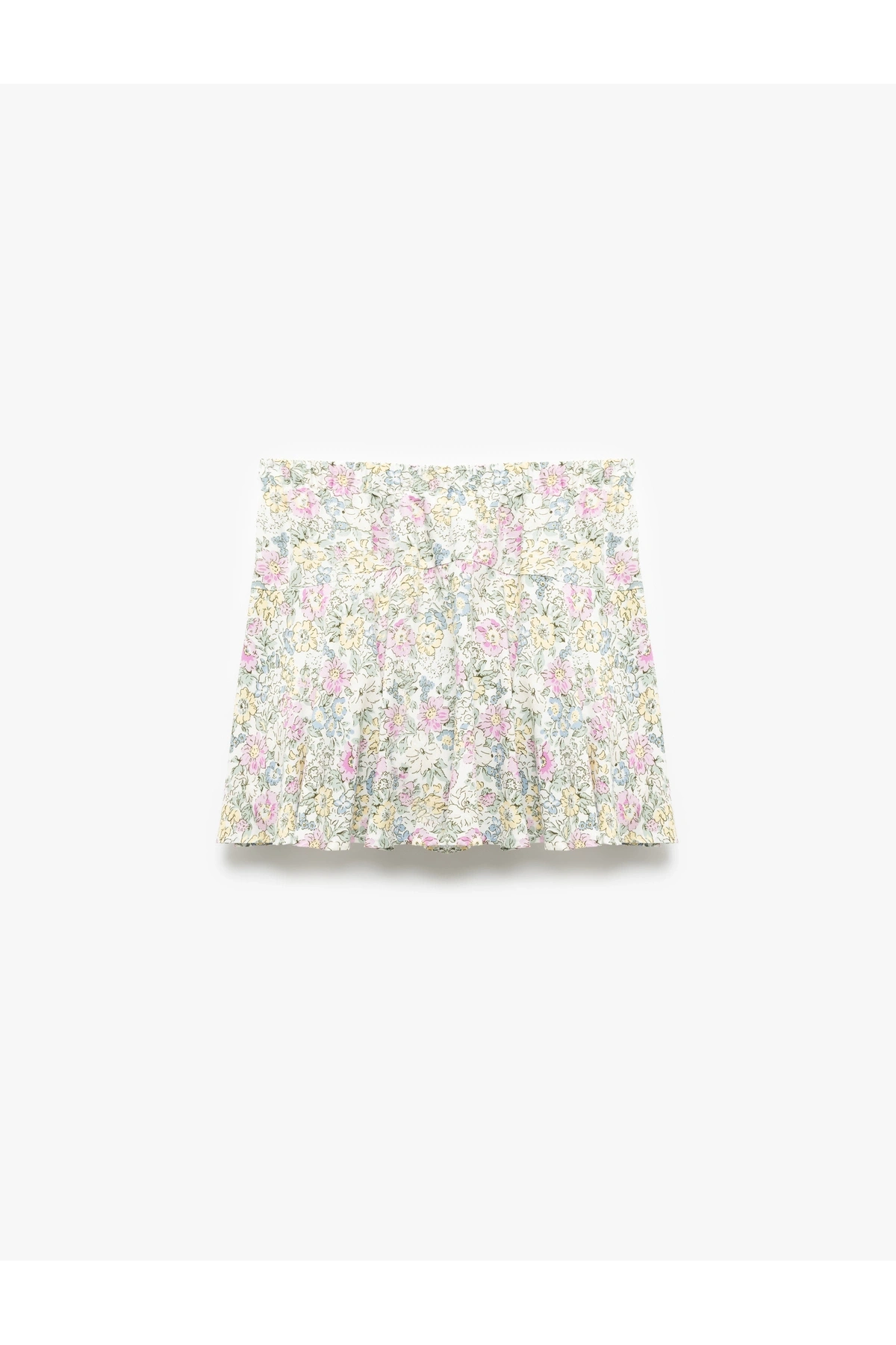 Koton Çiçekli Viskon Volanlı Mini Şort Etek