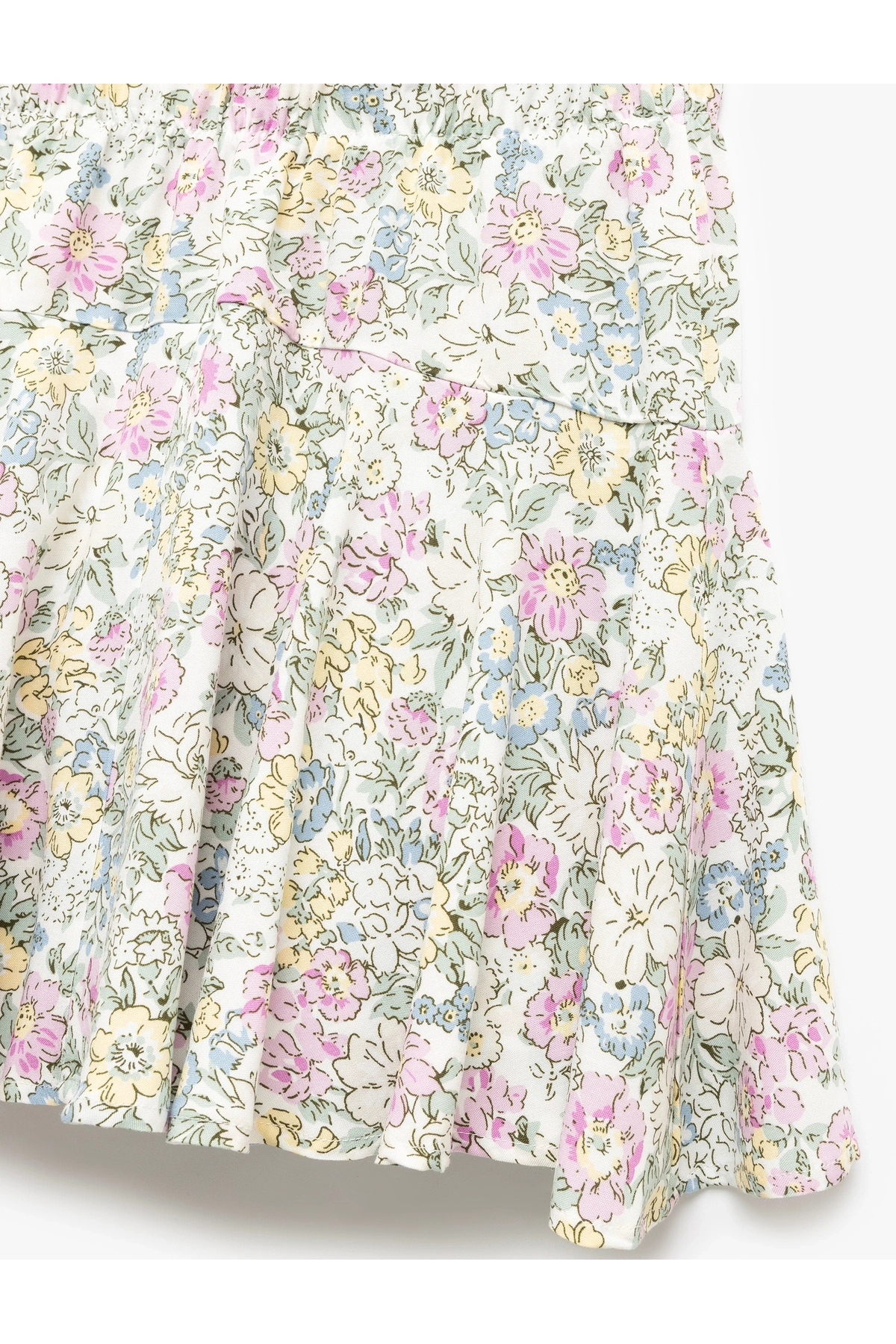 Koton Çiçekli Viskon Volanlı Mini Şort Etek