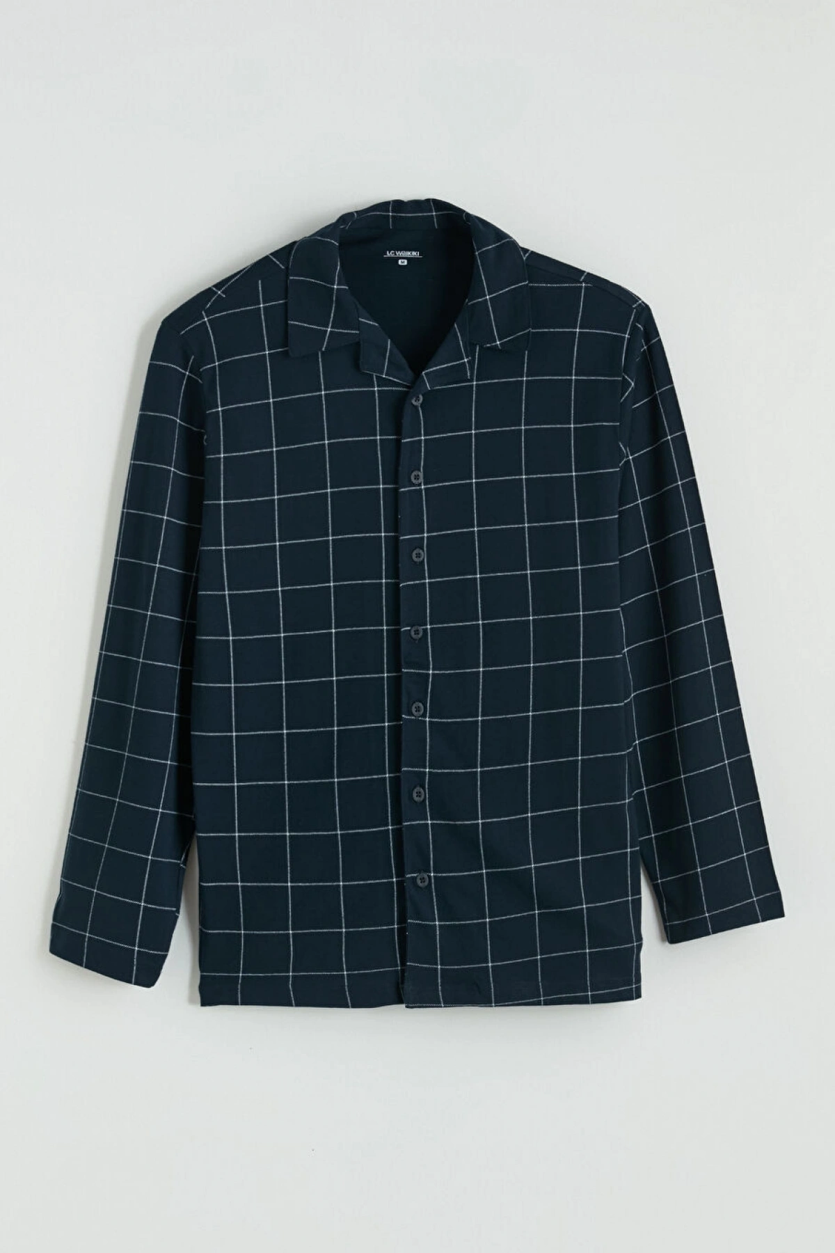 LC WAIKIKI Lacivert Standart Kalıp Ekose Erkek Pijama Takımı