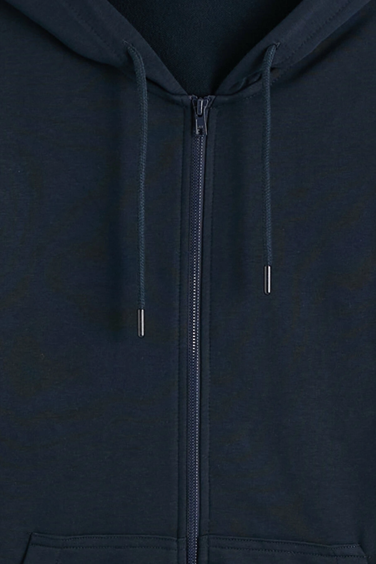 XSIDE Lacivert Kapüşonlu Erkek Fermuarlı Sweatshirt