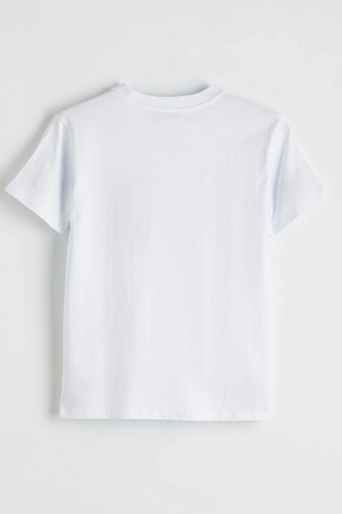 LCW Vision Beyaz Bisiklet Yaka Çiçekli Kadın Tişört