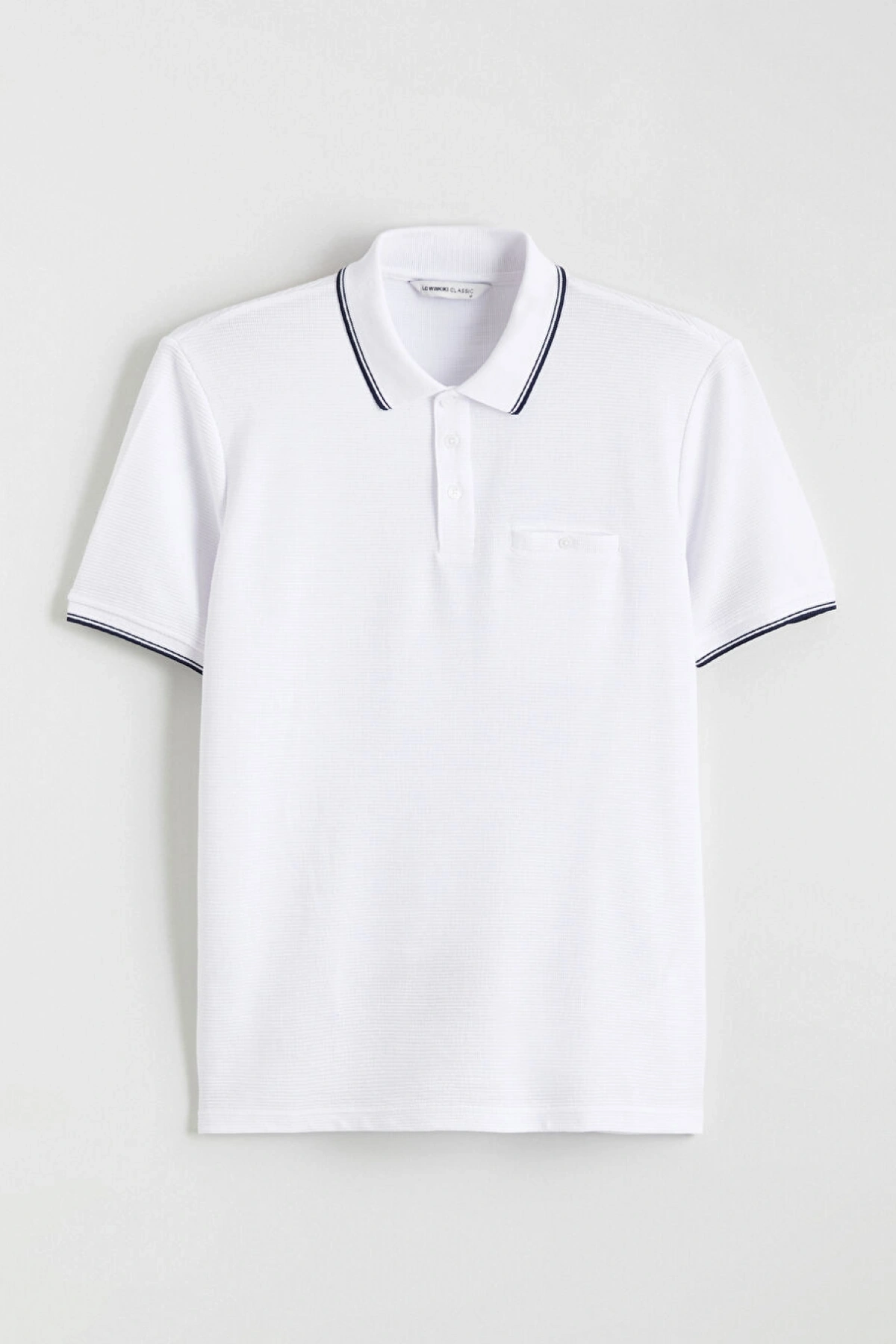 LCWAIKIKI Classic Beyaz Polo Yaka Erkek Dokulu Tişört