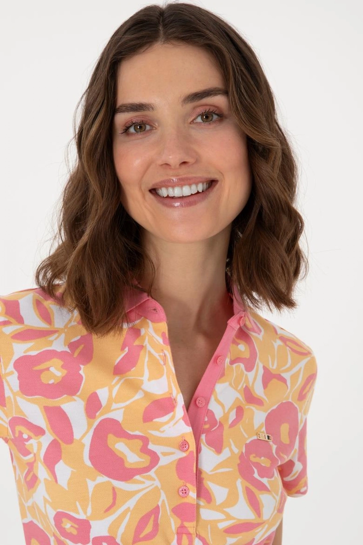 U.S POLO Kadın Pembe Polo Yaka Tişört