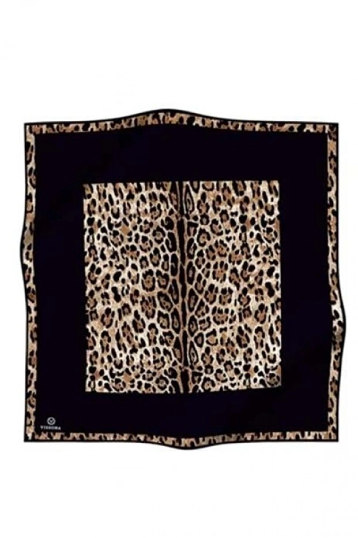 Vissona Tivil İpek Eşarp Siyah Karışık Desen