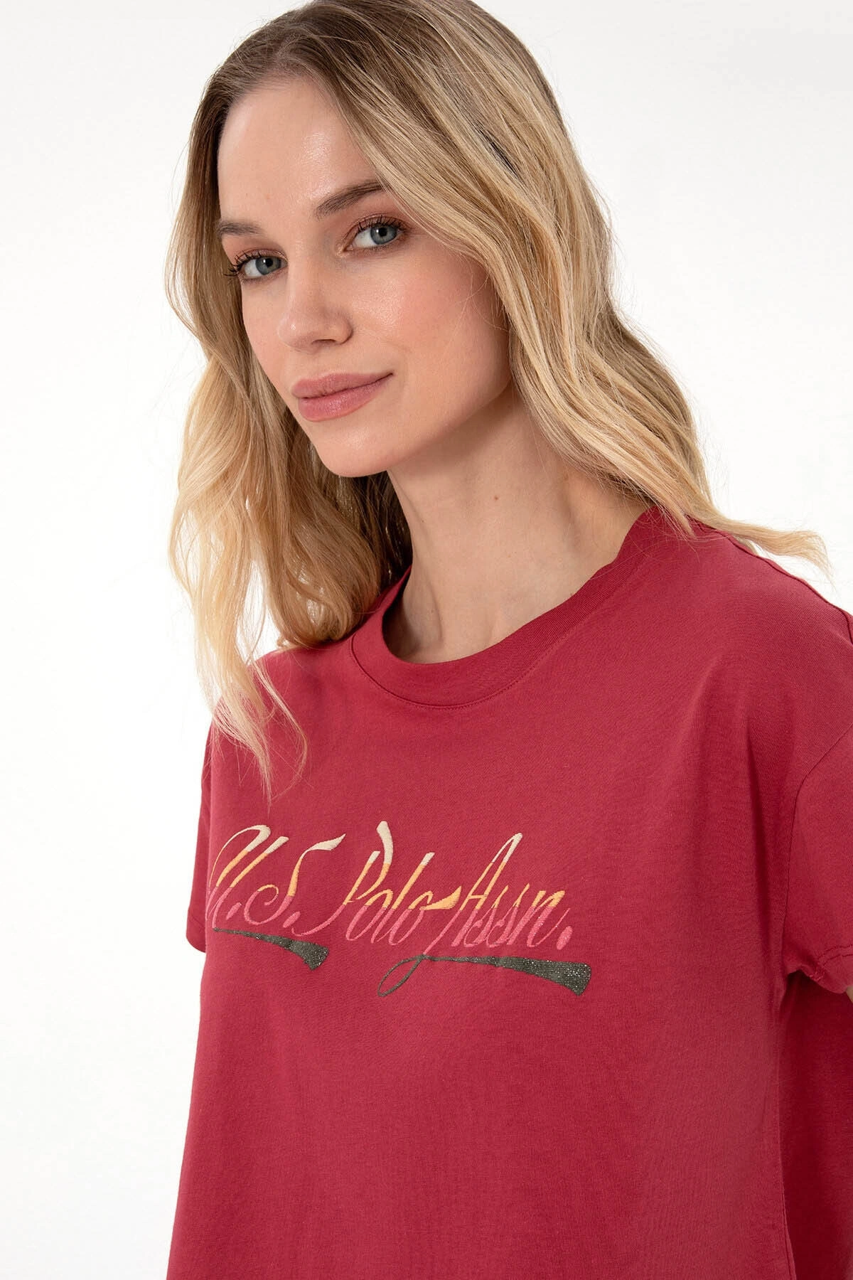 U.S. Polo Assn. U.S. Polo Assn. Gıselle Vişne Kadın T-Shirt