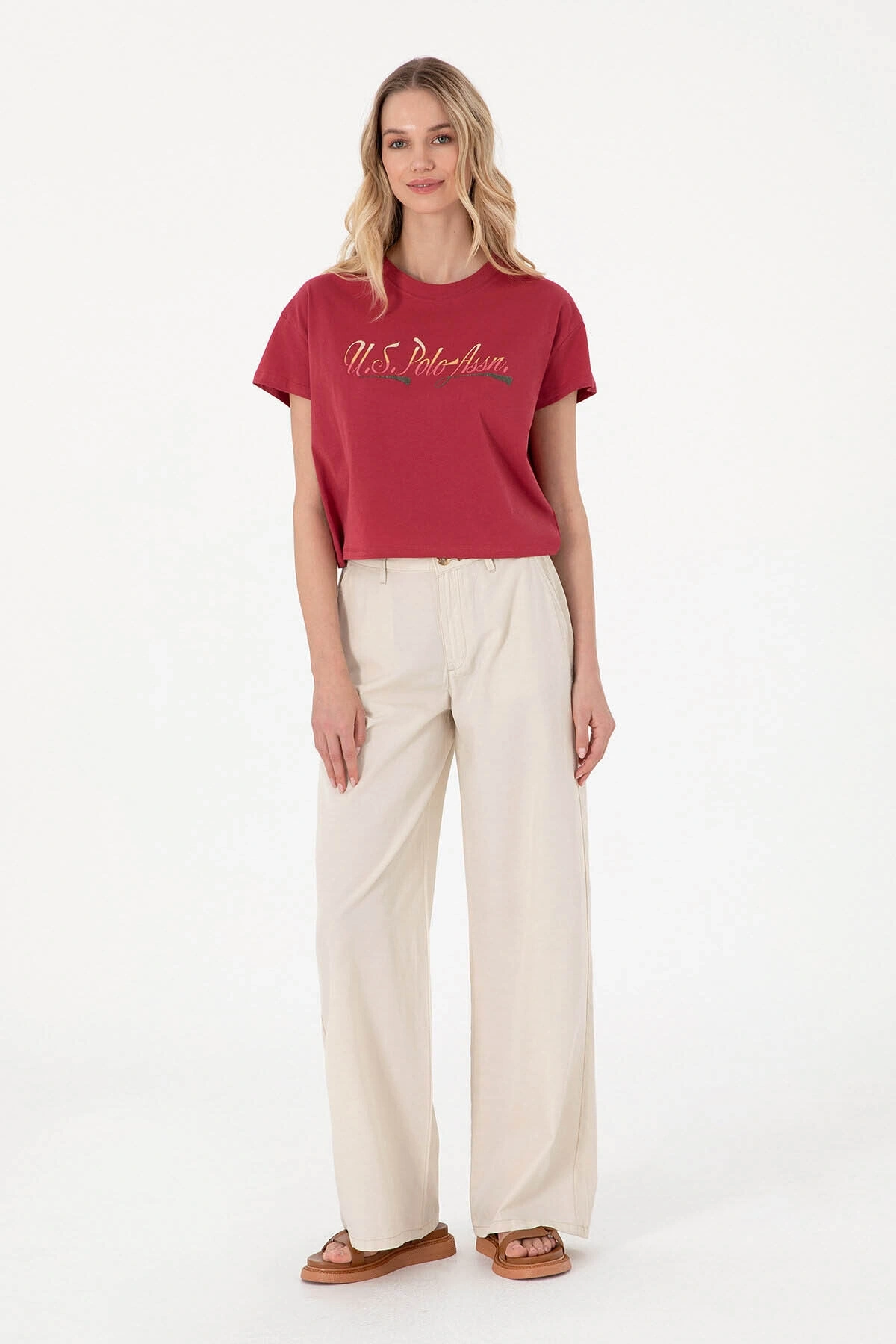 U.S. Polo Assn. U.S. Polo Assn. Gıselle Vişne Kadın T-Shirt