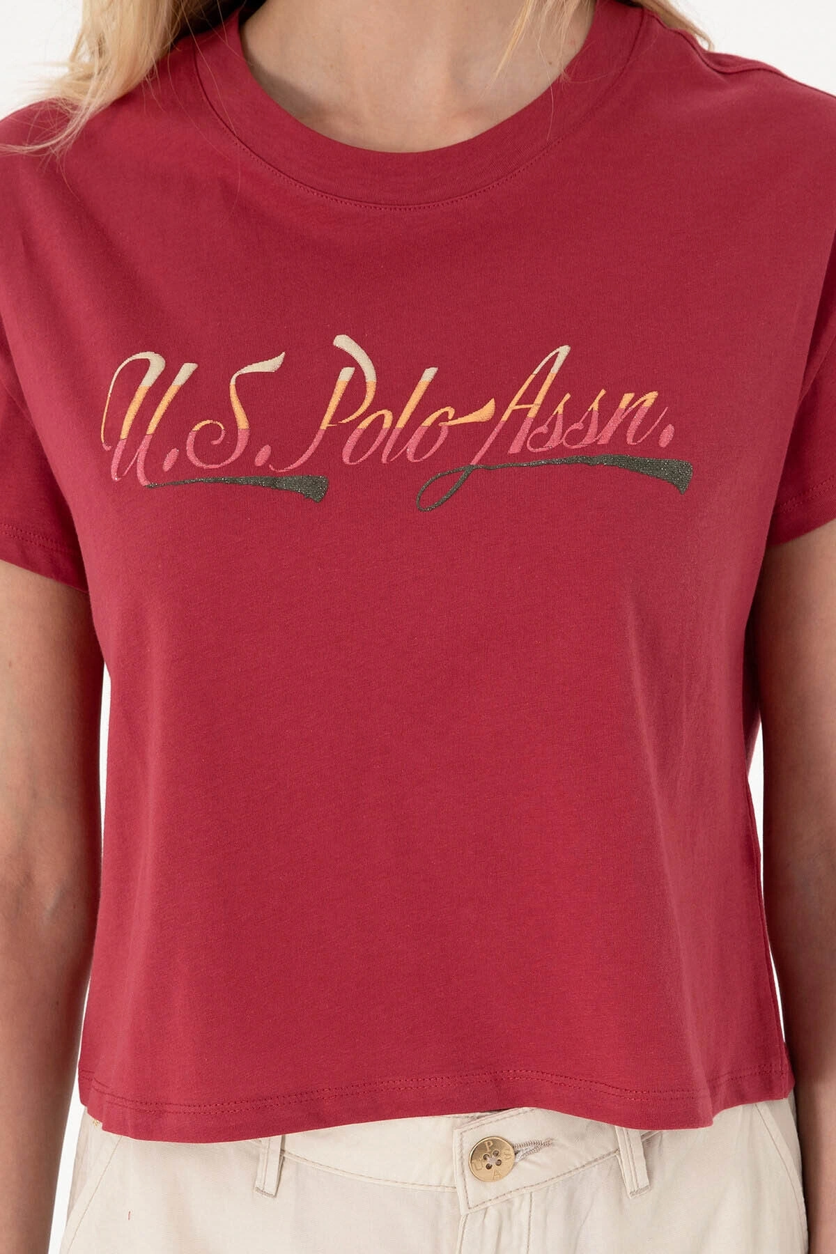 U.S. Polo Assn. U.S. Polo Assn. Gıselle Vişne Kadın T-Shirt