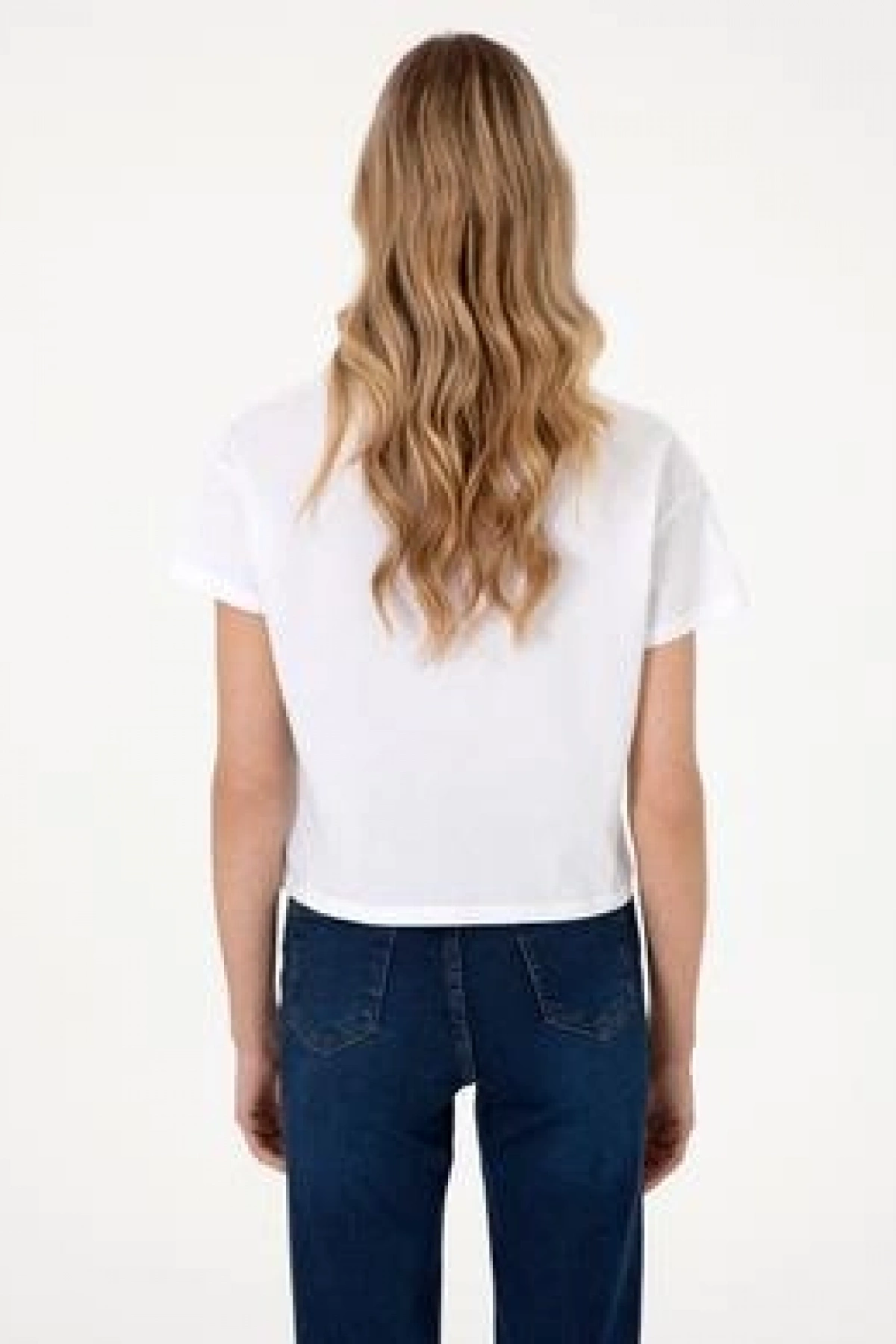 U.S.POLO Kadın Beyaz Bisiklet Yaka Tişört