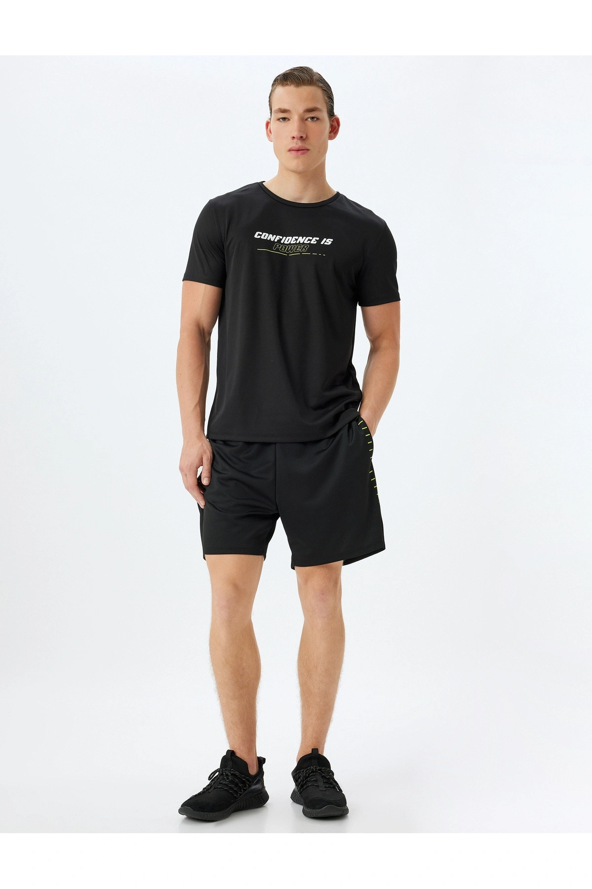 Koton Slogan Baskılı Bisiklet Yaka Kısa Kollu Spor Tişört