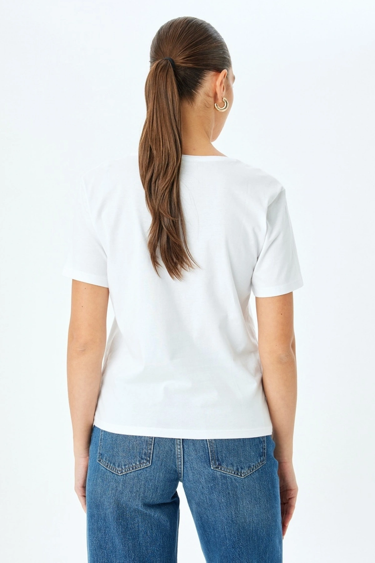 Koton Pamuklu Kısa Kollu Basic V Yaka Tişört