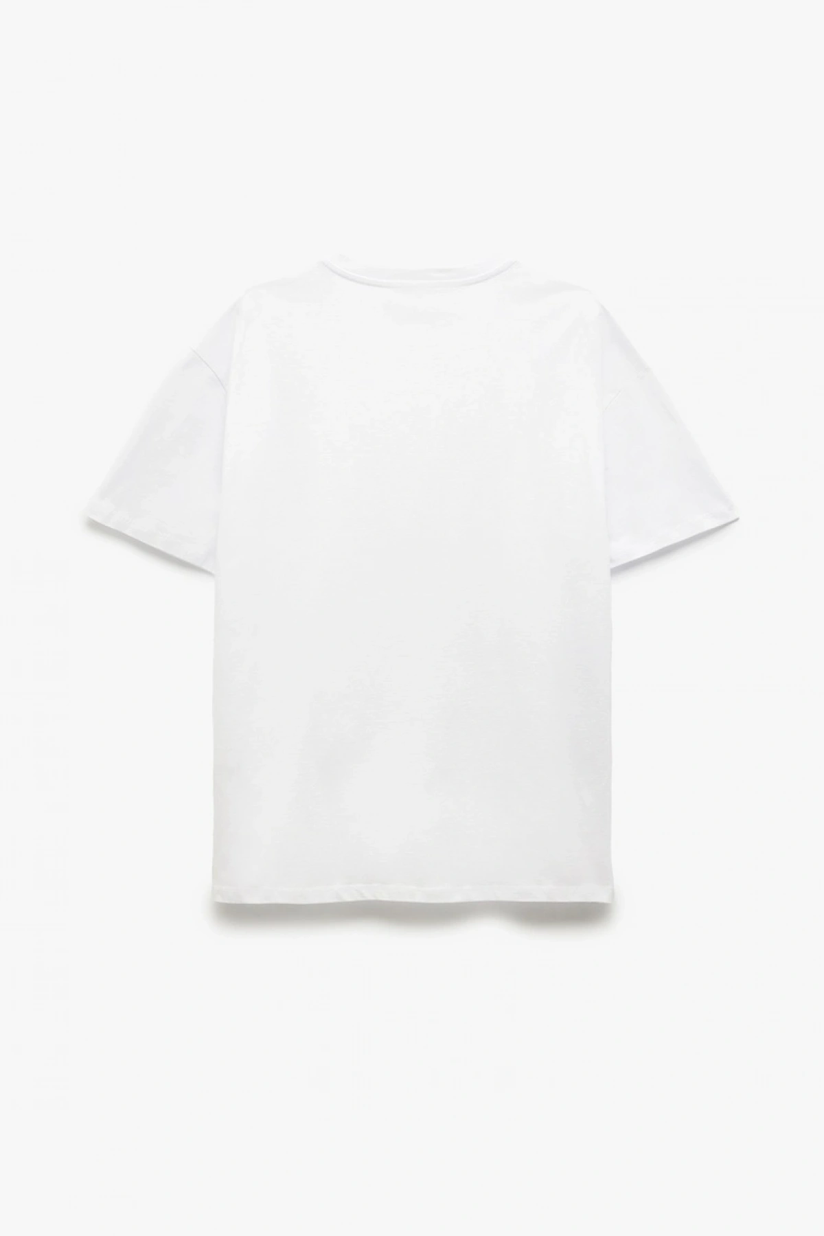 Koton Pamuklu Köpek Baskılı Beyaz Kadın T-Shirt