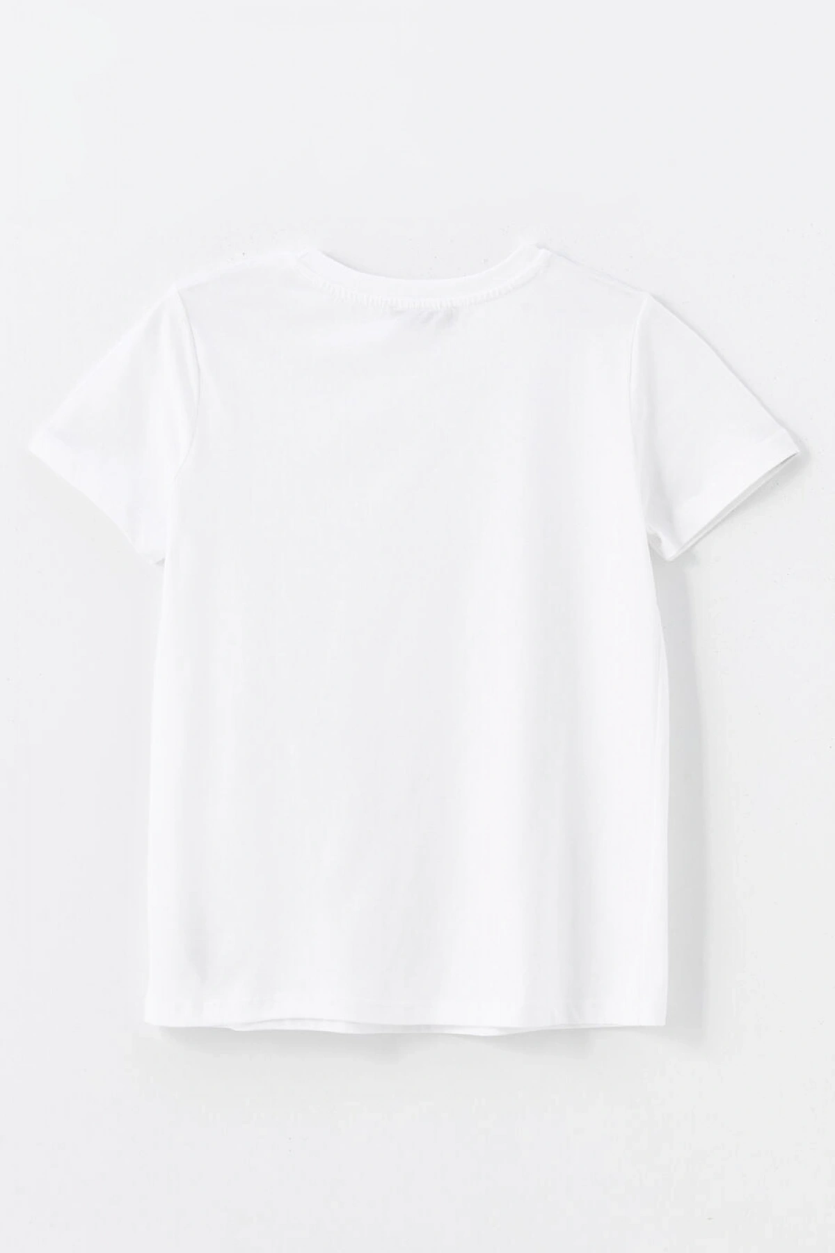 LCW Vision Beyaz Bisiklet Yaka Düz Kısa Kollu Kadın Tişört