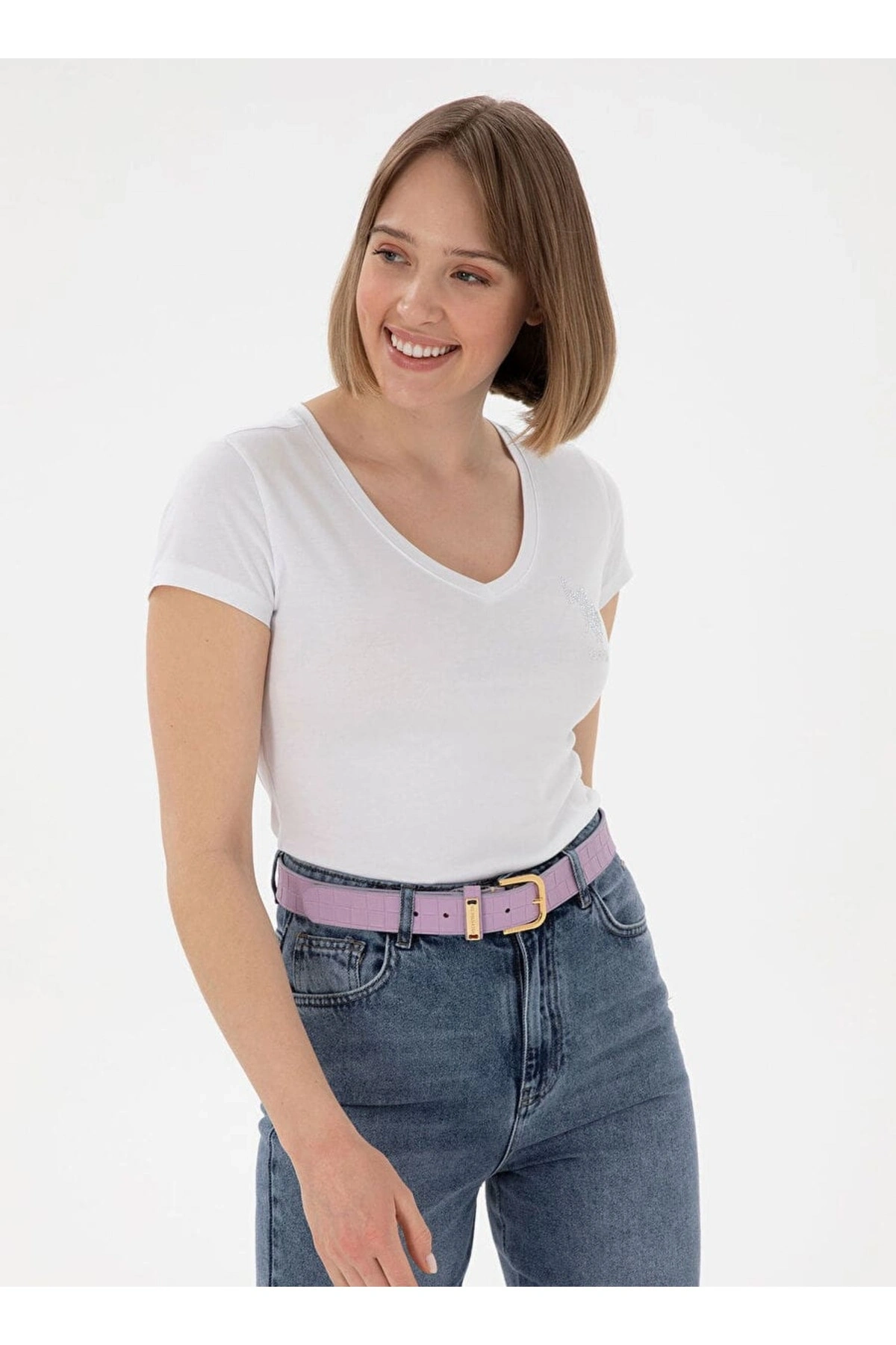 U.S. Polo Assn. Tv0125 Beyaz Kadın T-Shirt