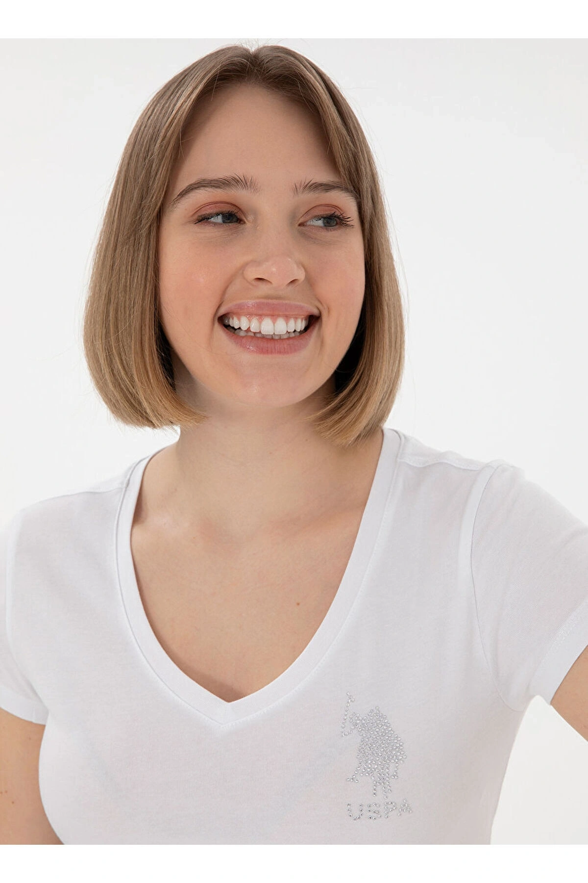 U.S. Polo Assn. Tv0125 Beyaz Kadın T-Shirt