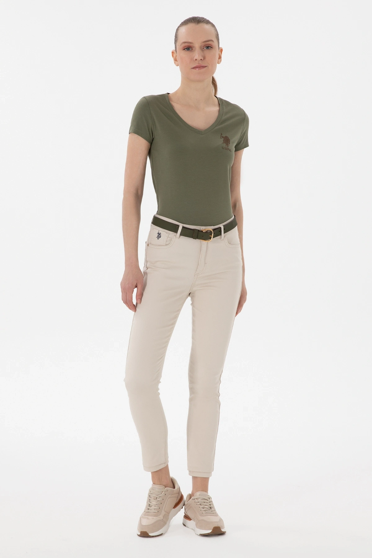 U.S. Polo Assn. Kadın V Yaka Basic