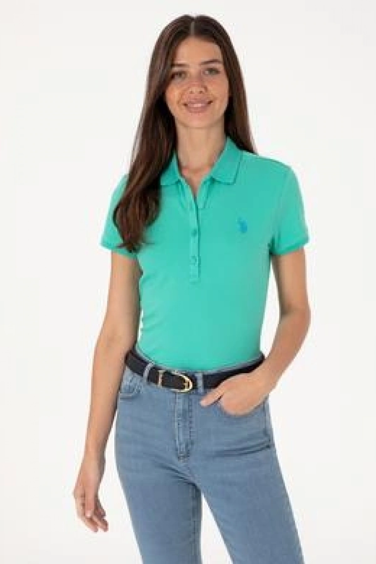 U.S. Polo Assn. Kadın Mint Basic Polo Yaka Tişört
