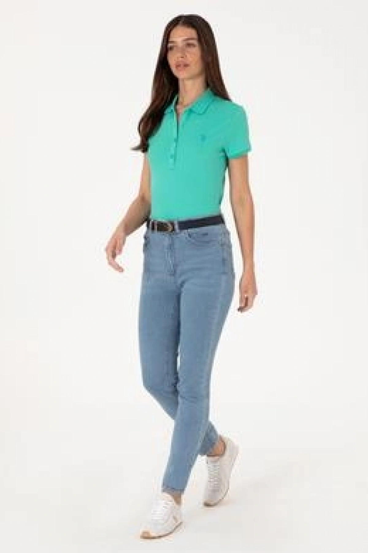 U.S. Polo Assn. Kadın Mint Basic Polo Yaka Tişört