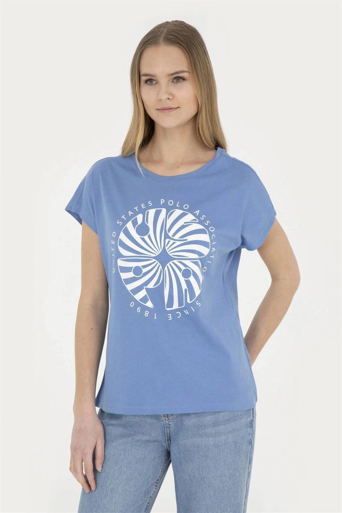 1832036 GOST US Polo Assn Kadın T-shirt KOYU MAVİ