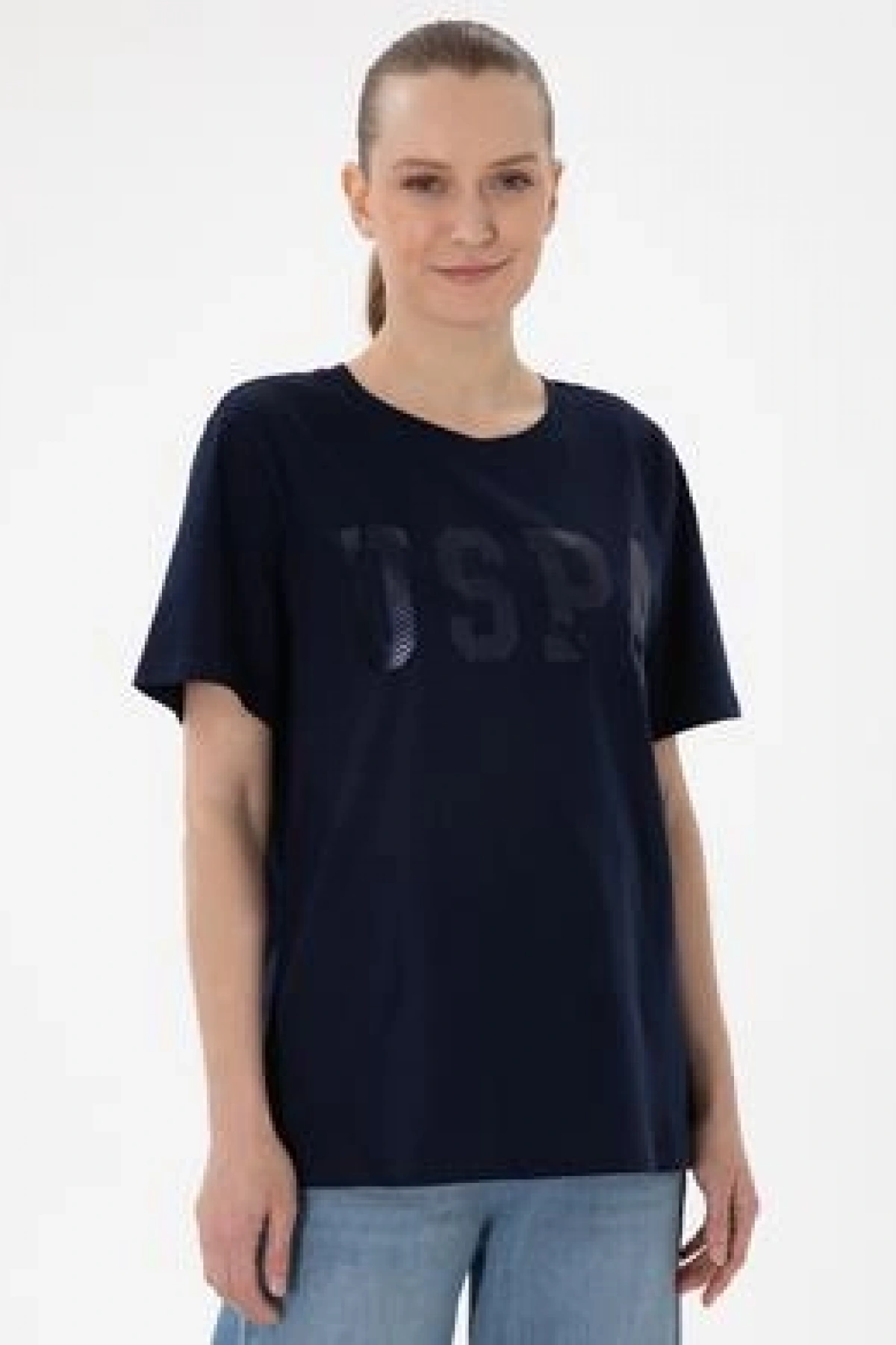 U.S.POLO. Kadın Lacivert Bisiklet Yaka Basic Tişört