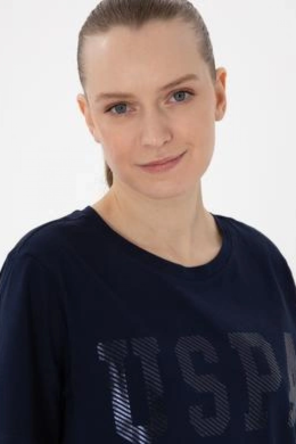 U.S.POLO. Kadın Lacivert Bisiklet Yaka Basic Tişört