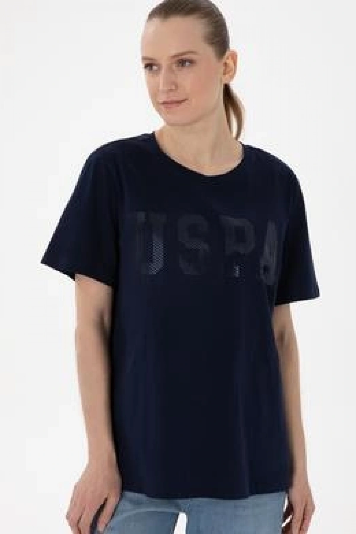 U.S.POLO. Kadın Lacivert Bisiklet Yaka Basic Tişört