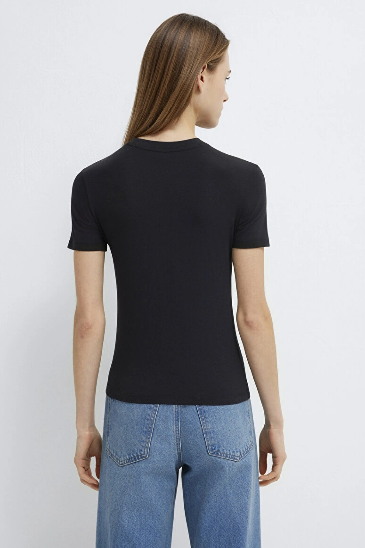 MAVİ Lux Touch Siyah Basic Modal Tişört