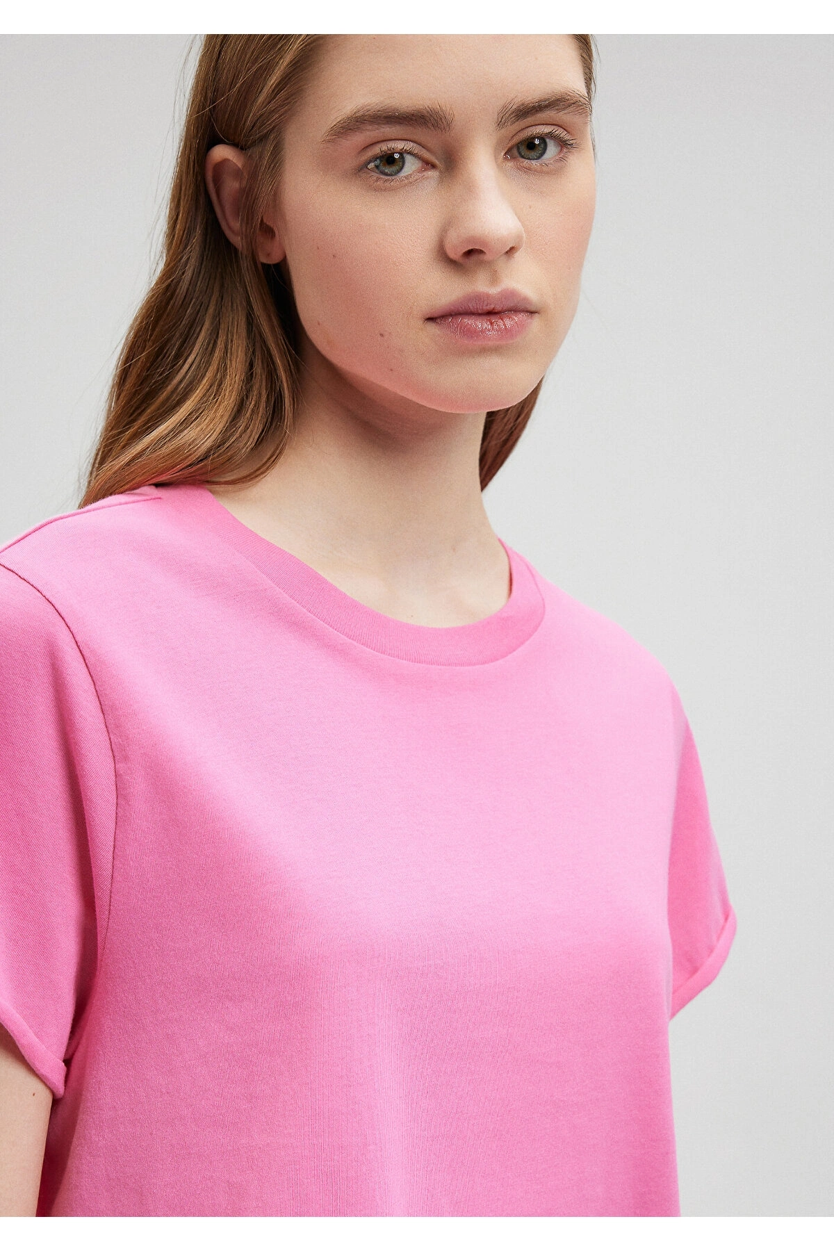 Mavi Pembe Basic Tişört Crop / Kısa Kesim