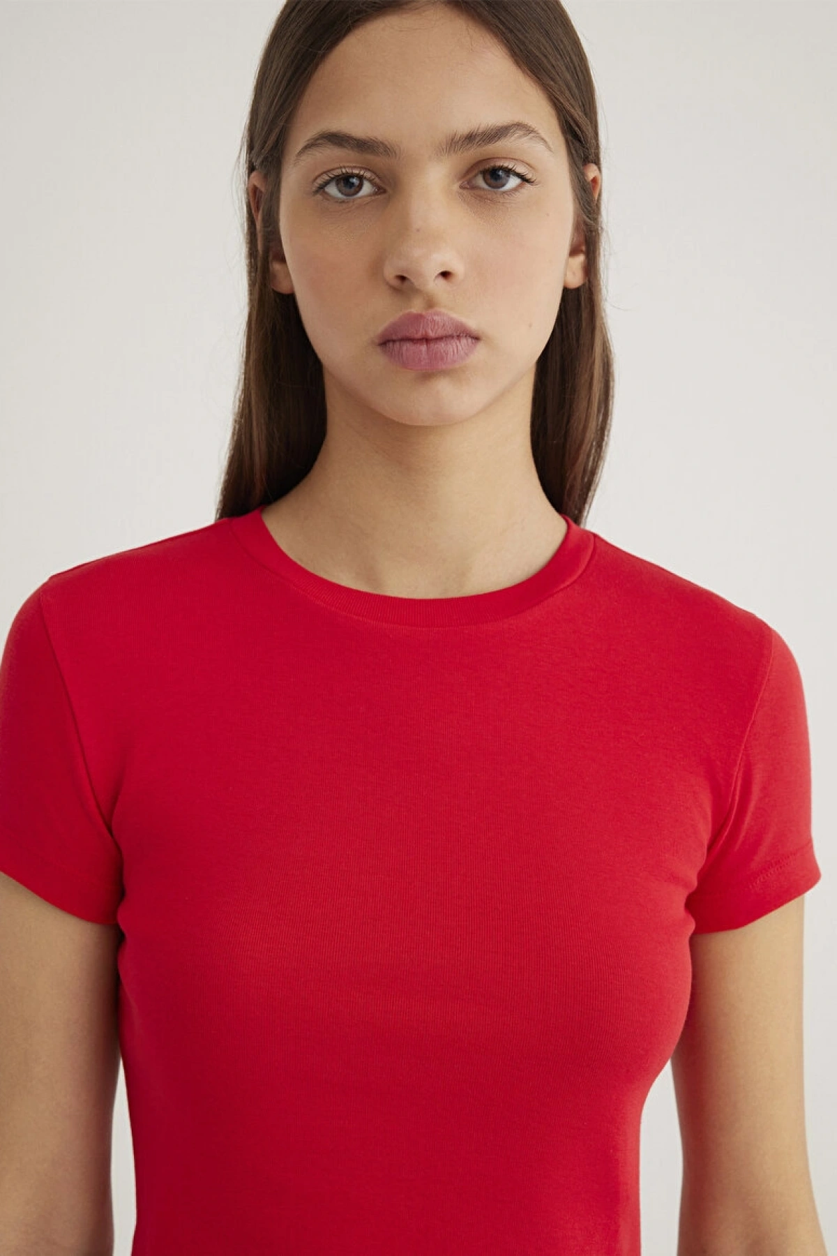 MAVİ Kırmızı Basic Crop Tişört