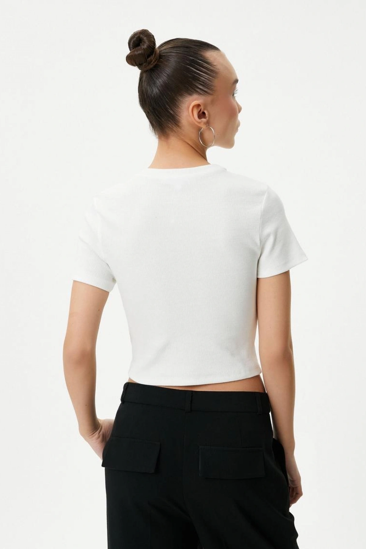 Koton Kadın T-shirt Ekru