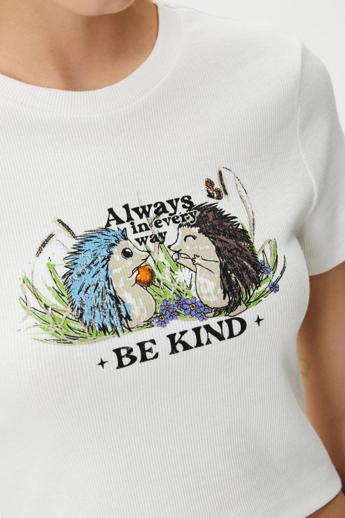 Koton Kadın T-shirt Ekru