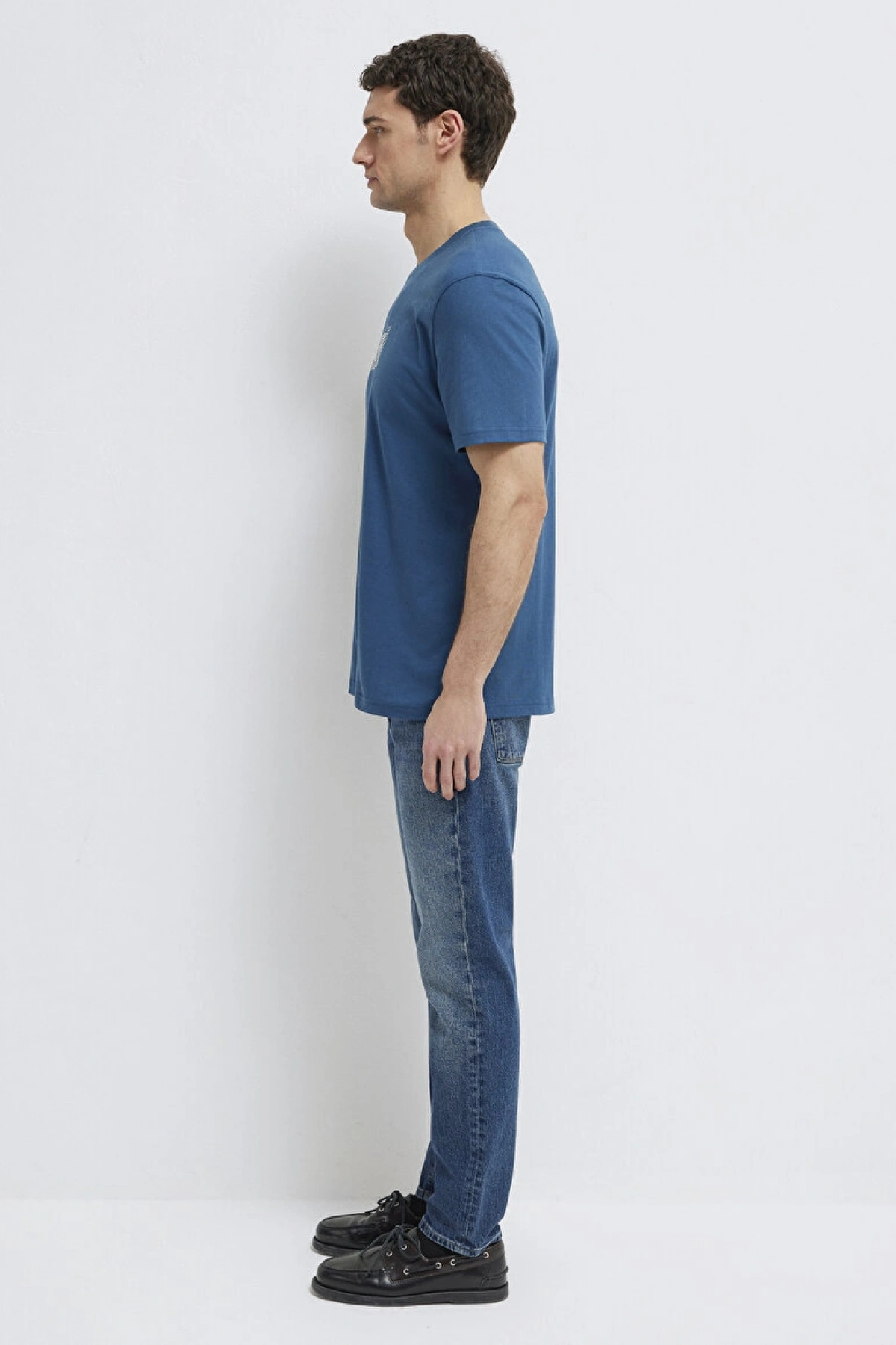 Mavi Baskılı Mavi Tişört