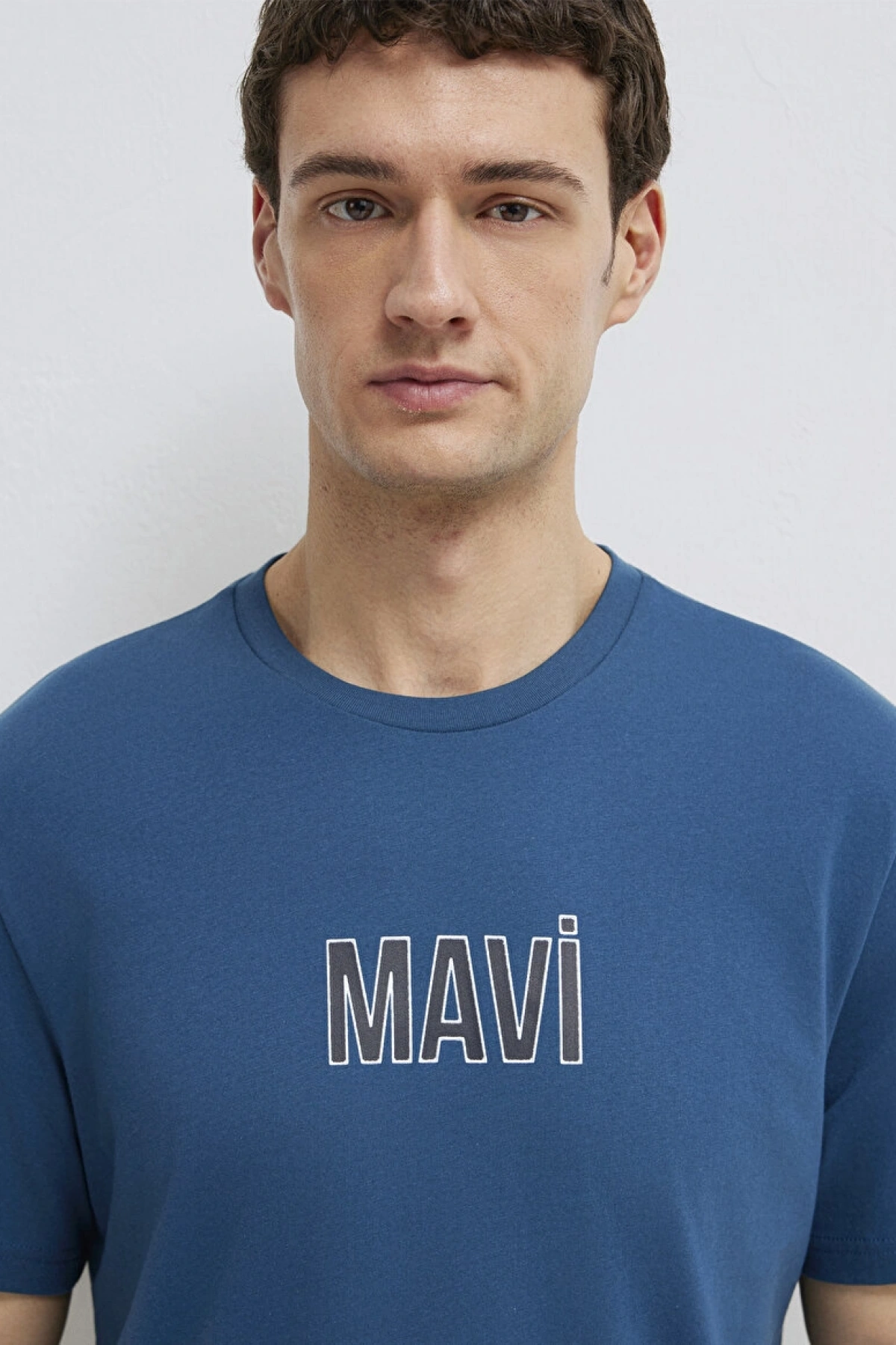 Mavi Baskılı Mavi Tişört