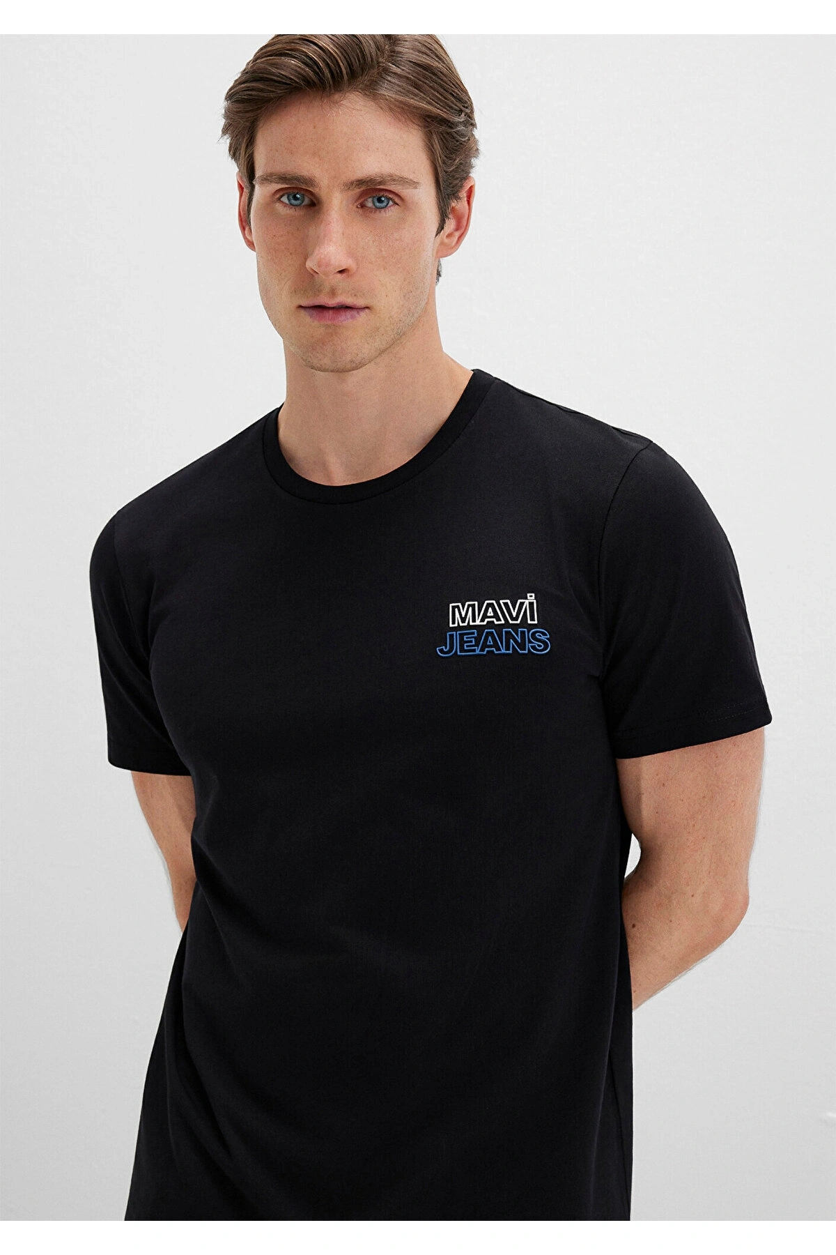 Mavi Jeans Baskılı Siyah Tişört Slim Fit / Dar Kesim