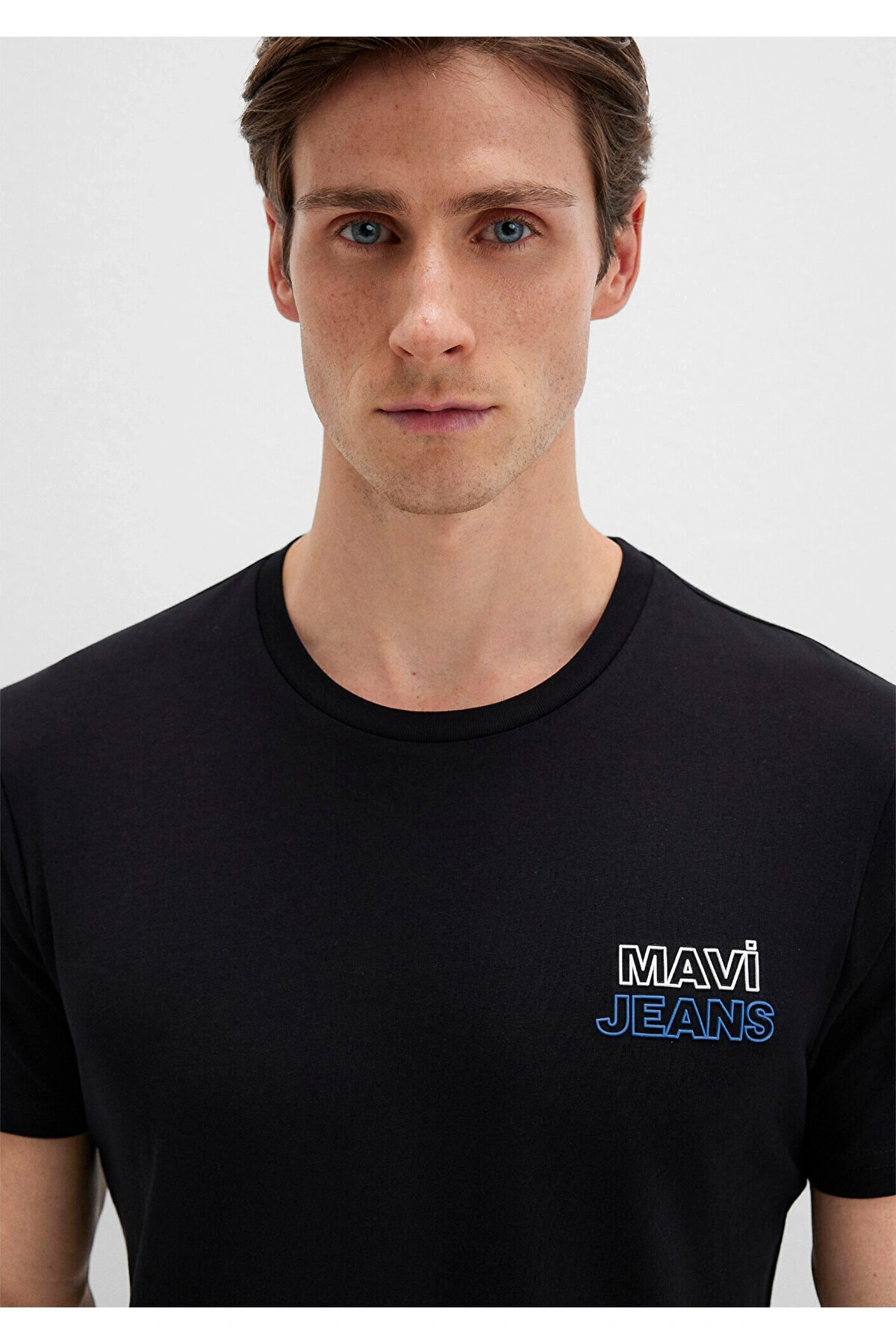 Mavi Jeans Baskılı Siyah Tişört Slim Fit / Dar Kesim
