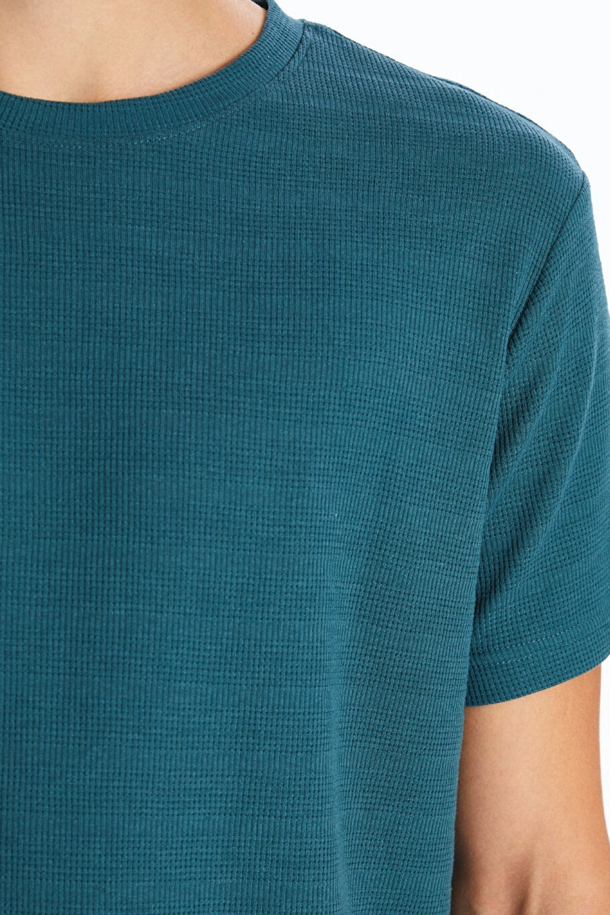 XSIDE Petrol Bisiklet Yaka Kısa Kollu Erkek Tişört